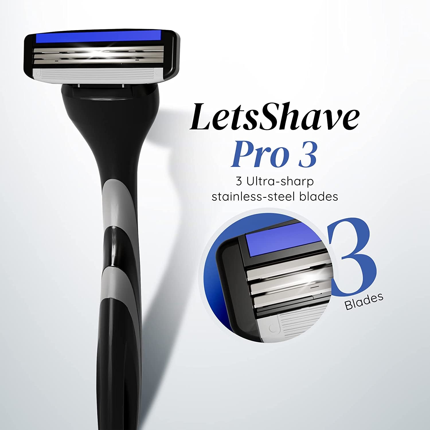 LetsShave | LetsShave Pro 3 Razor Trial Kit for Men - Pro 3 Blade + Razor Handle + Shave Foam - 200 gm 1