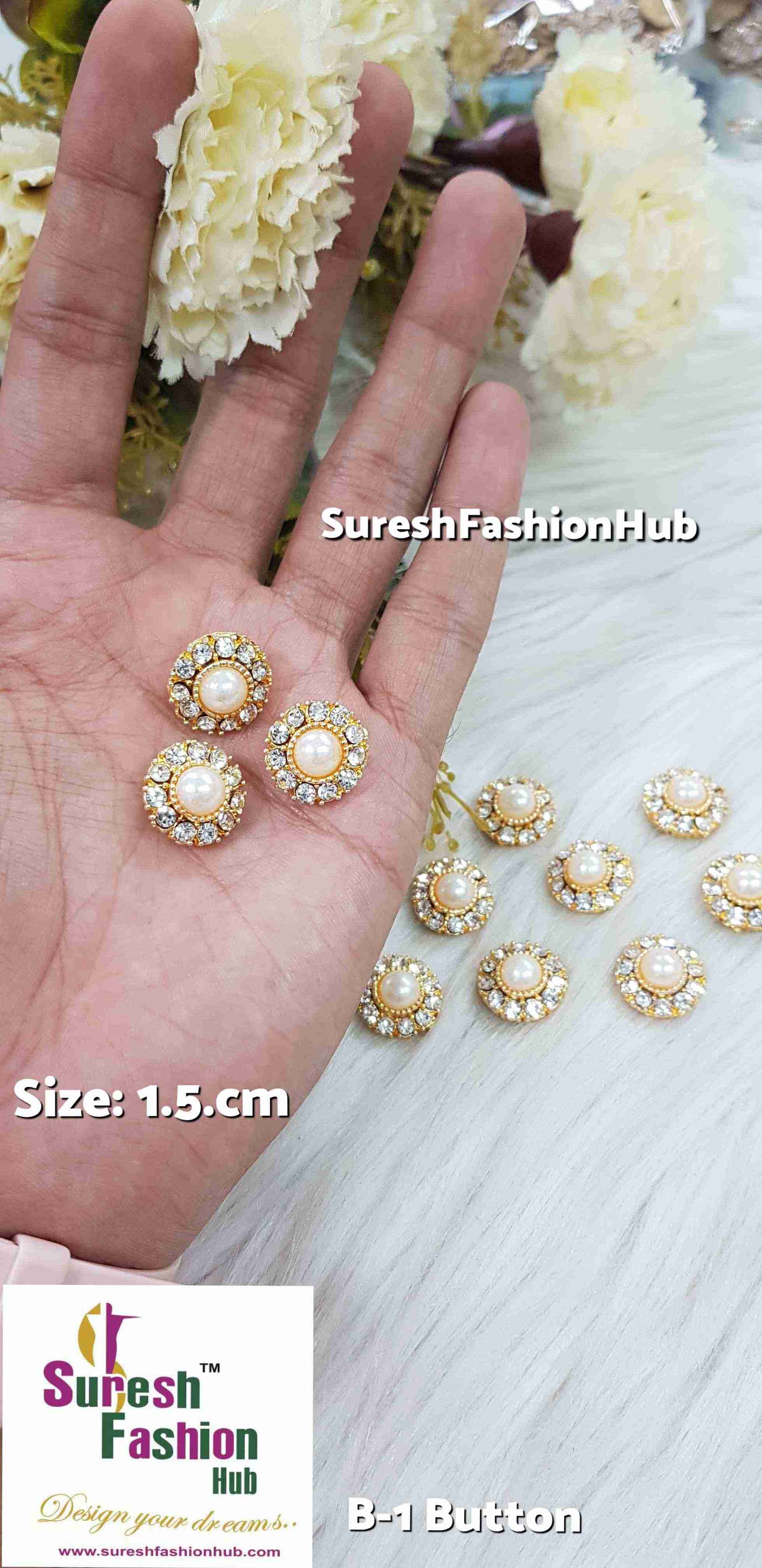 Elegant Pearl Embellished Button.
