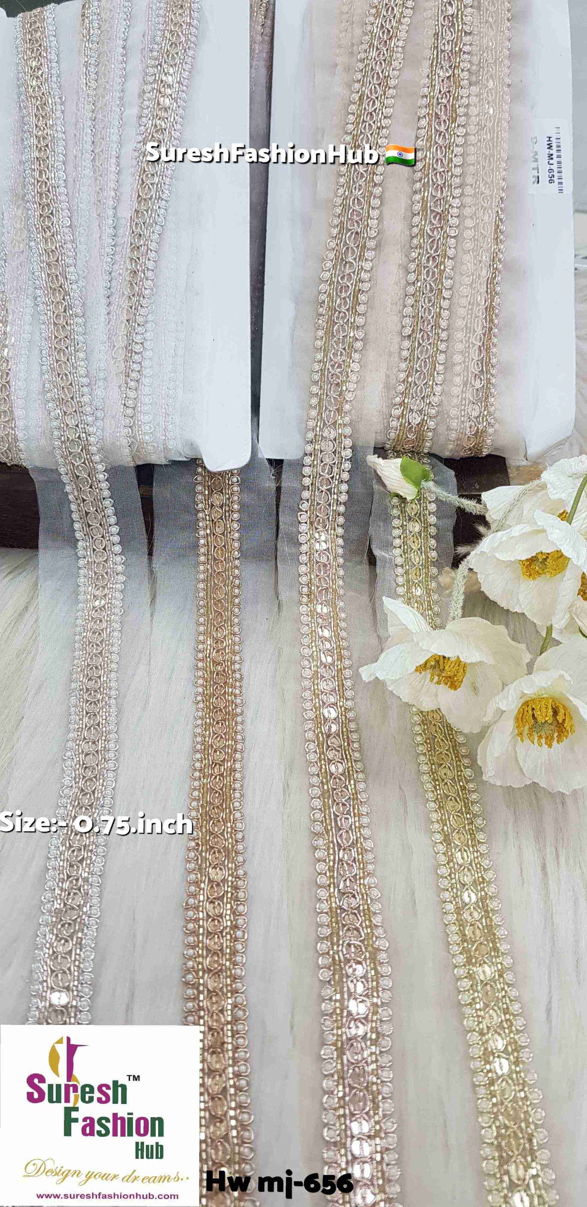 Golden Aura Zardosi Organza Lace