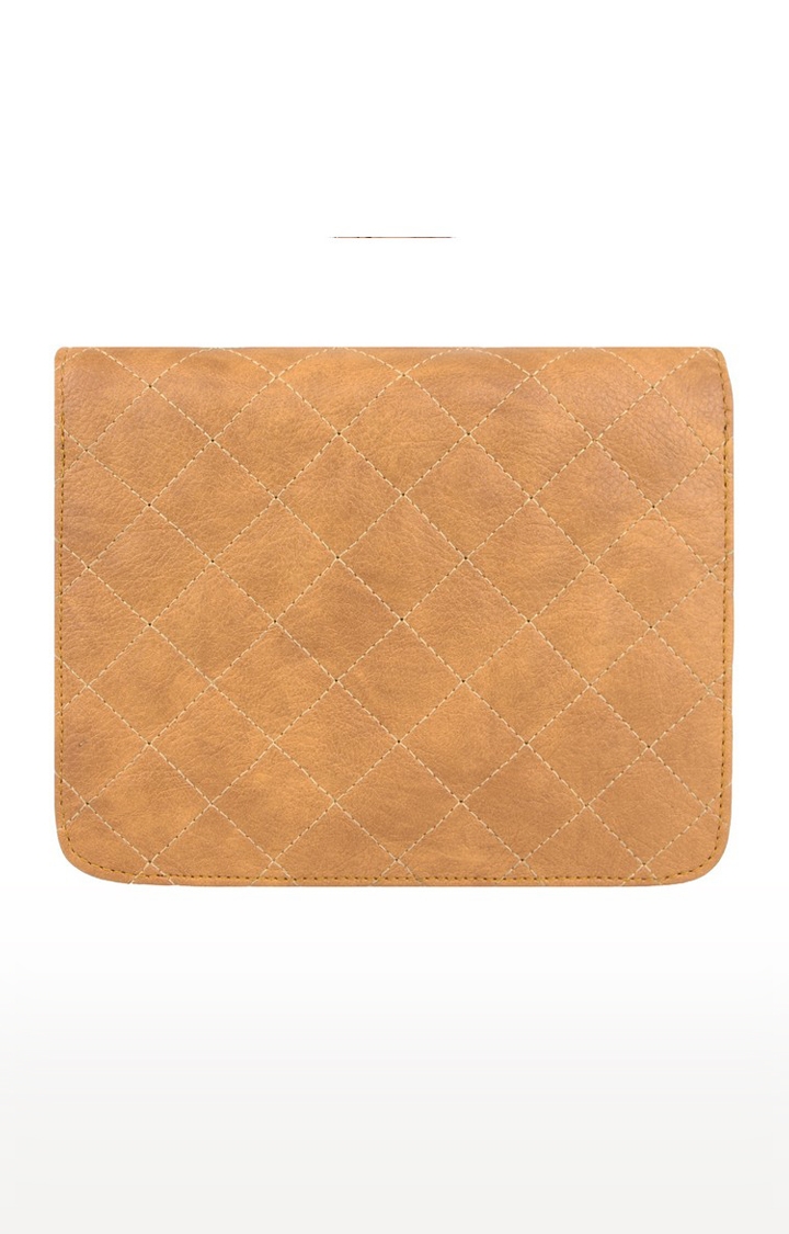 Vivinkaa | Vivinkaa Beige Leatherette Quilt Embroidered Sling Bag 1