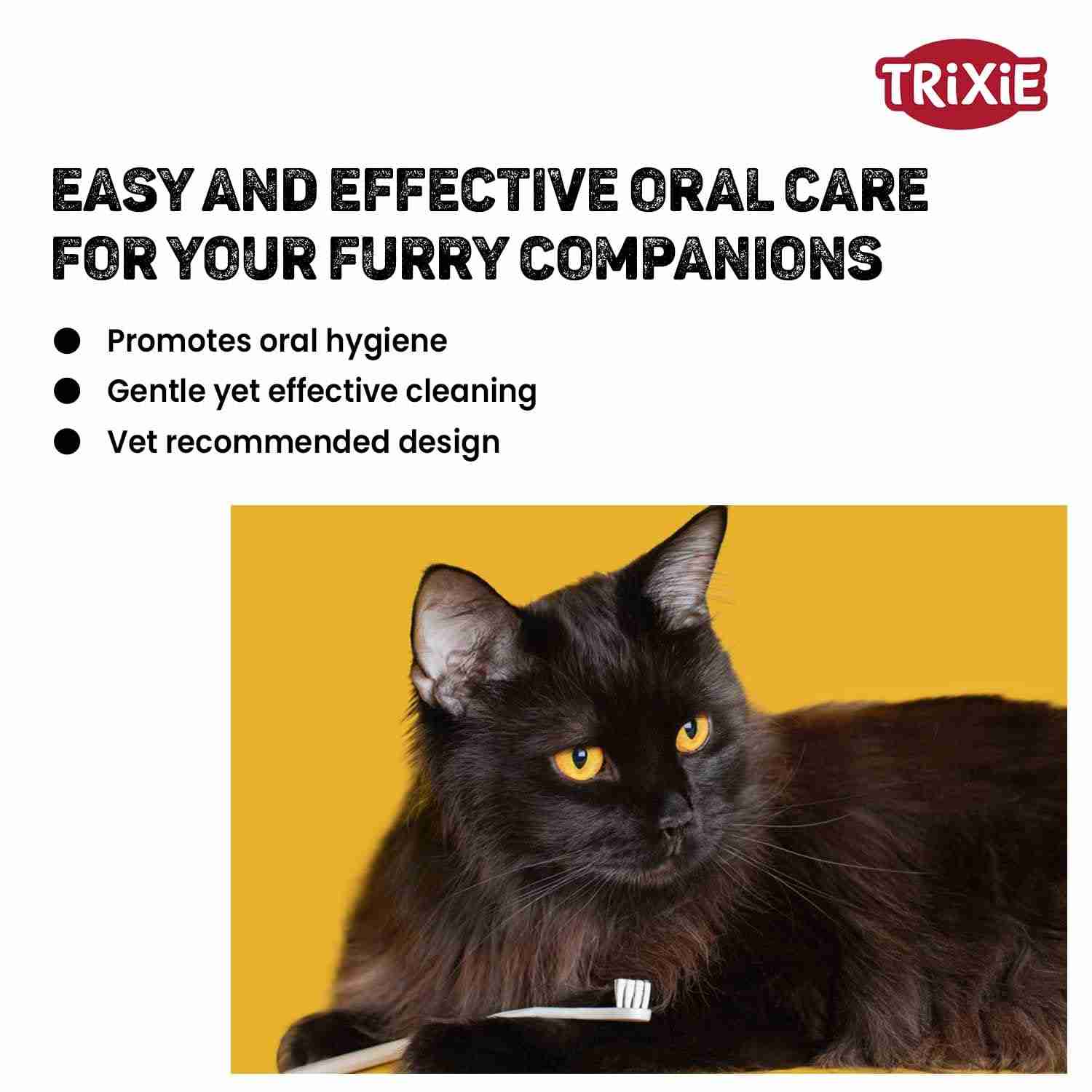 Trixie Toothbrush Set for Cats & Small Dogs, 15 cm, 4 Pcs, White