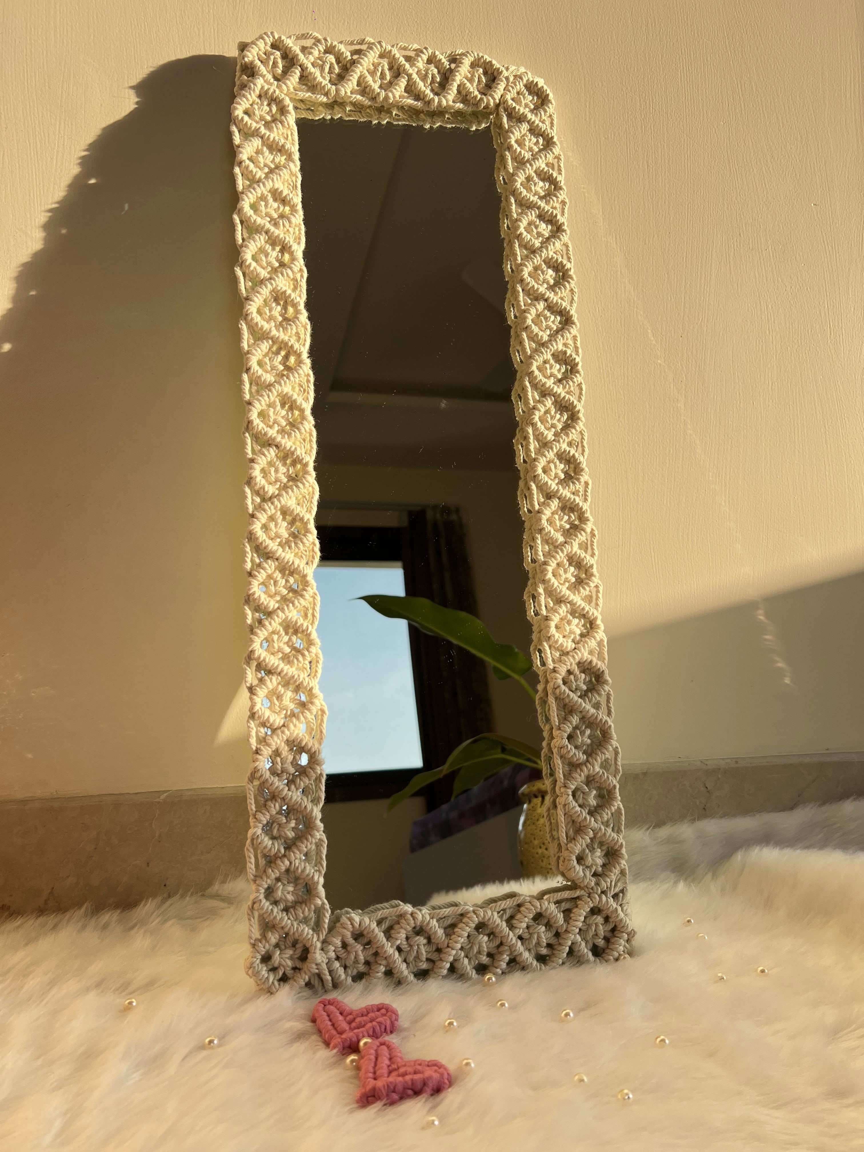 Macrame Standing Mirror