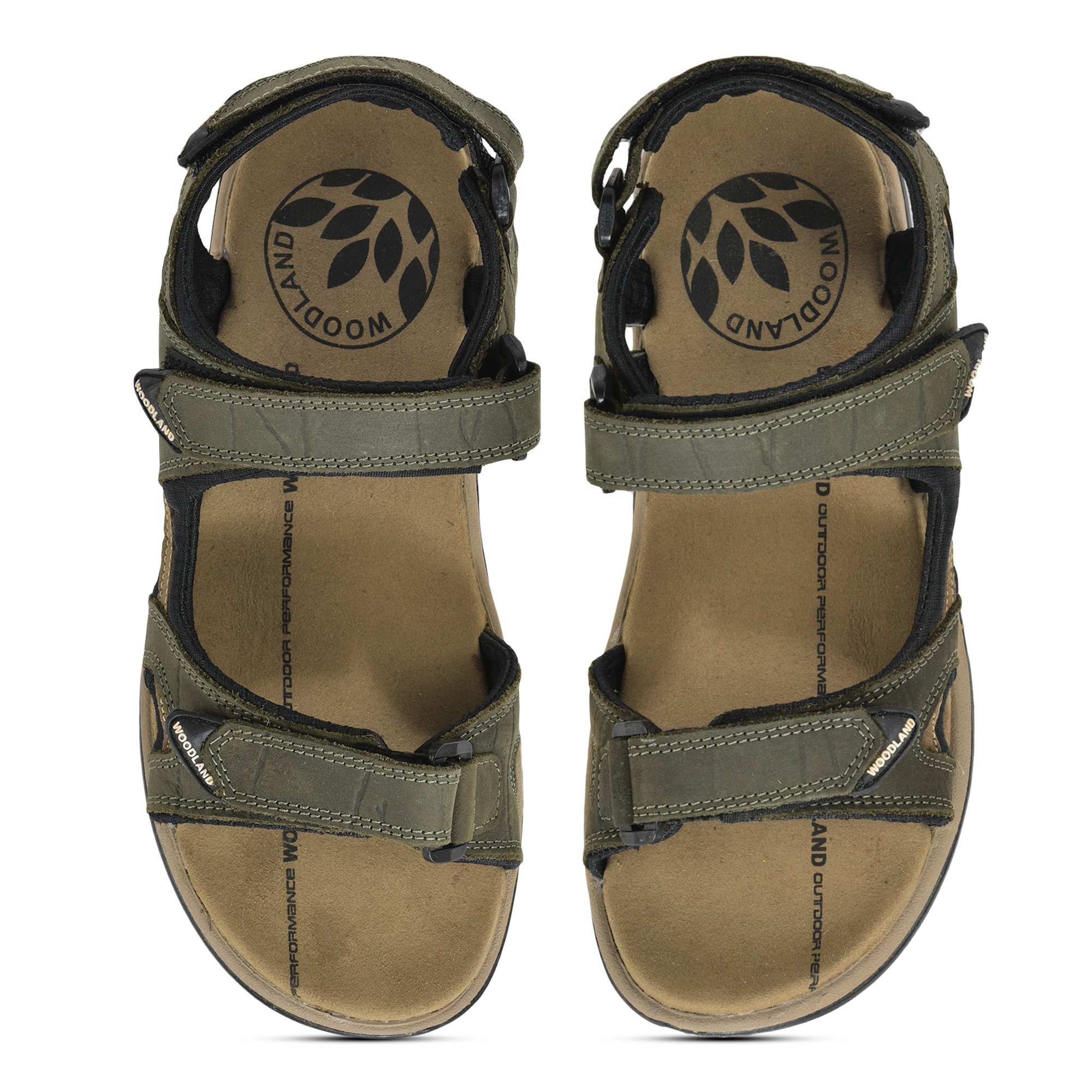 Woodland Olive Green back strap floater sandals