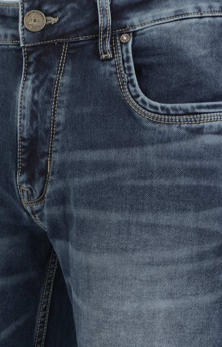 JBD-SN-254 RIVER BLUE Men's Blue Cotton Solid Jeans