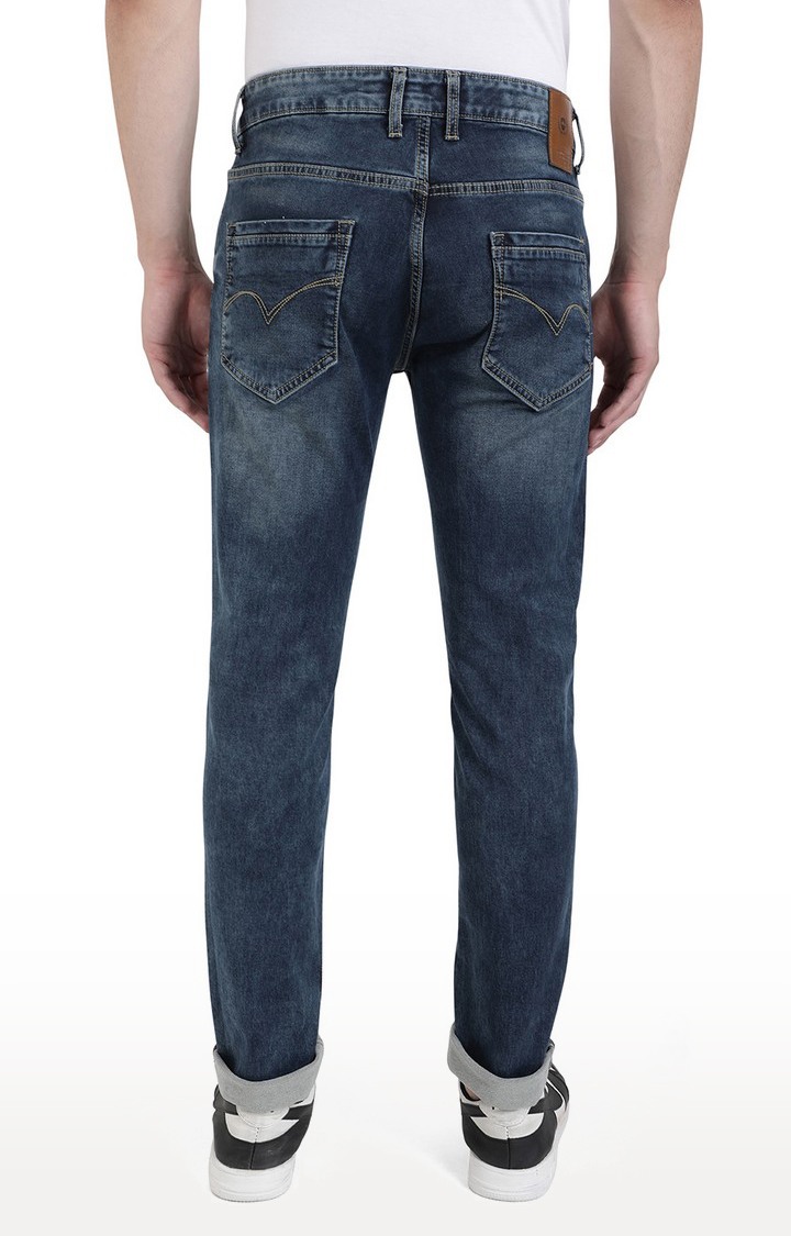JBD-SN-254 RIVER BLUE Men's Blue Cotton Solid Jeans