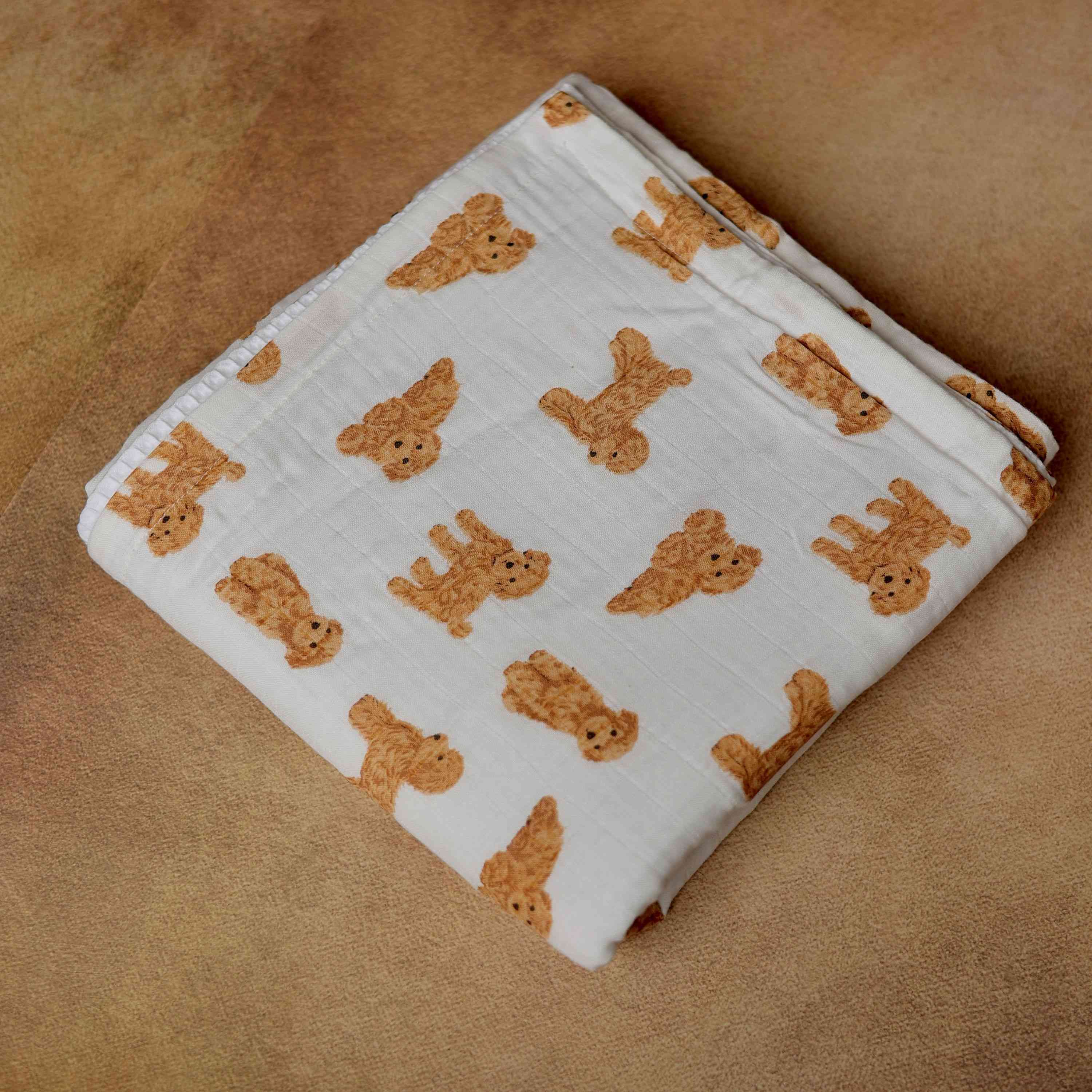 Poodle Playtime Muslin Blanket