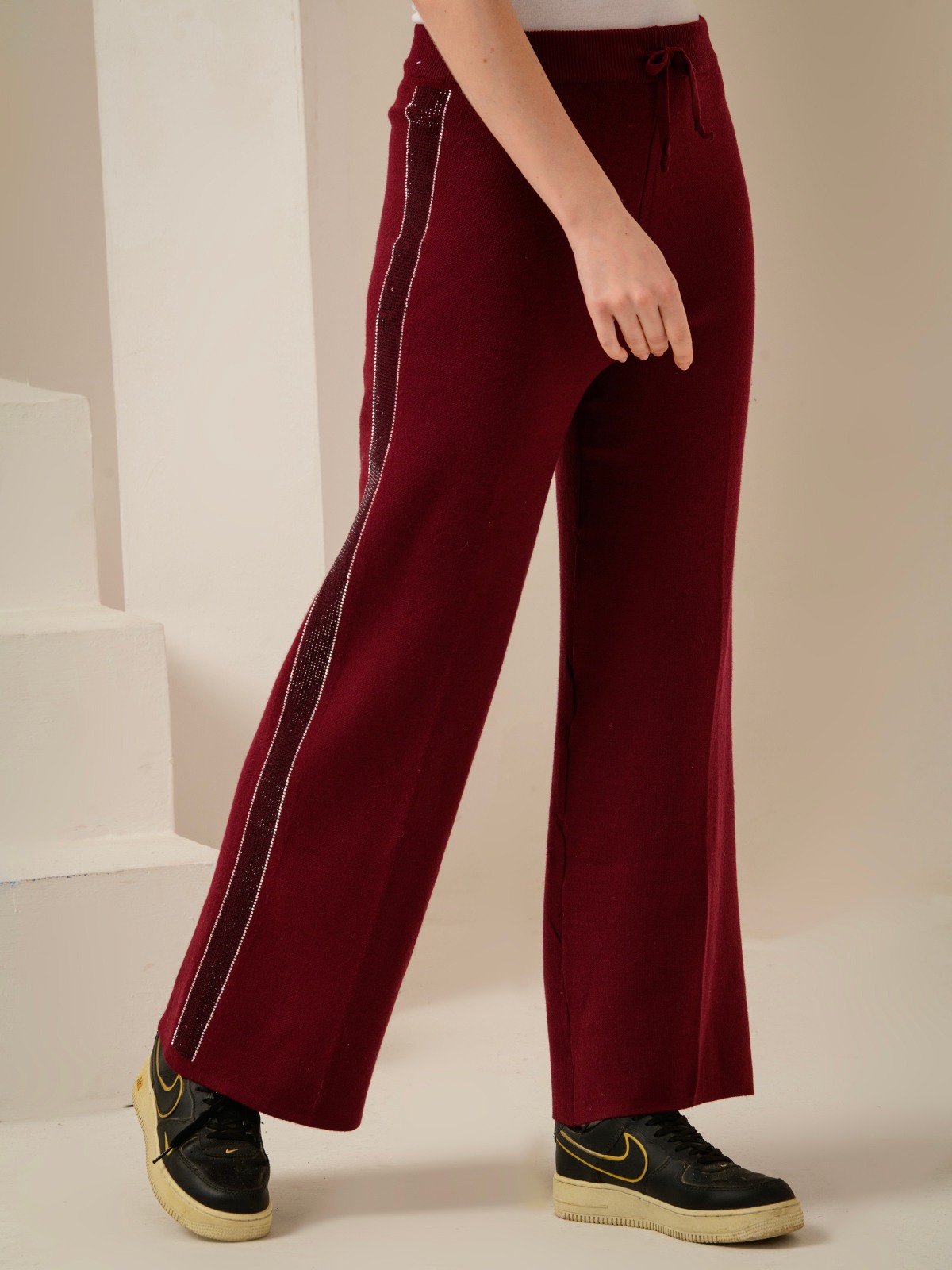 ALBION SMART MEHROON LADIES LOWER HAREM PANT