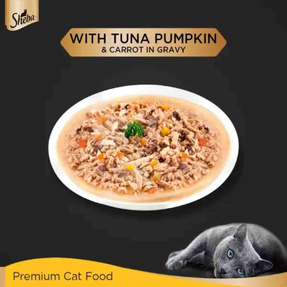 Sheba Rich Premium Tuna Pumpkin & Carrot In Gravy Wet Cat Food - 70 gm
