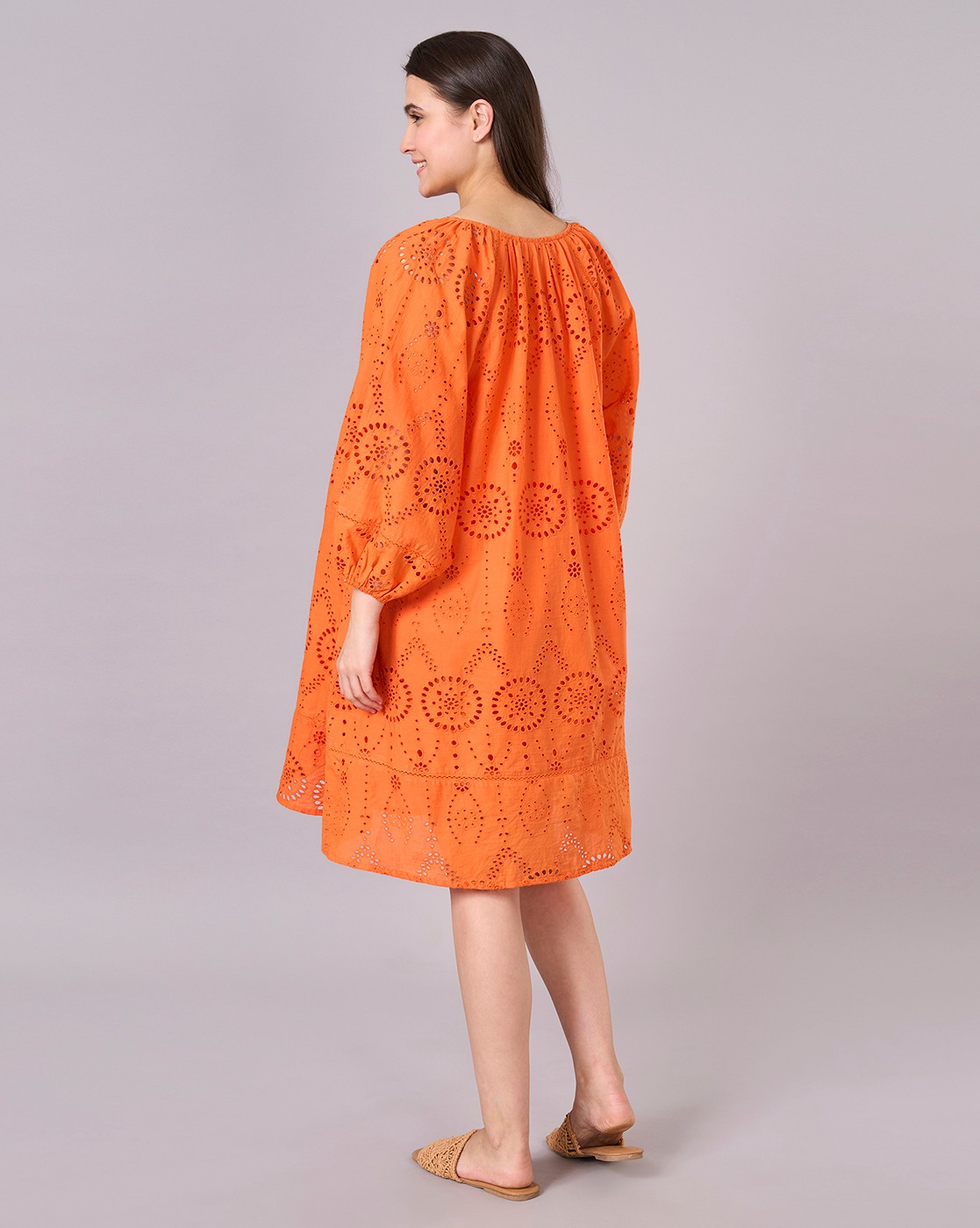 Maternity Clothing  Dress Solid Orange