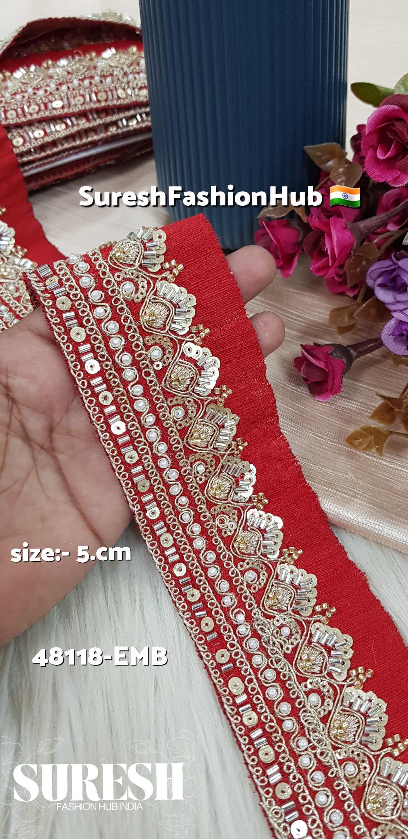 Red  Imperial Elegance Embroidery Lace