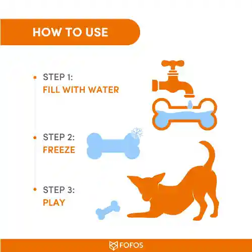 Barkbutler Fofos Cooling Bone Freezable Chew Toy for Dogs (Blue)