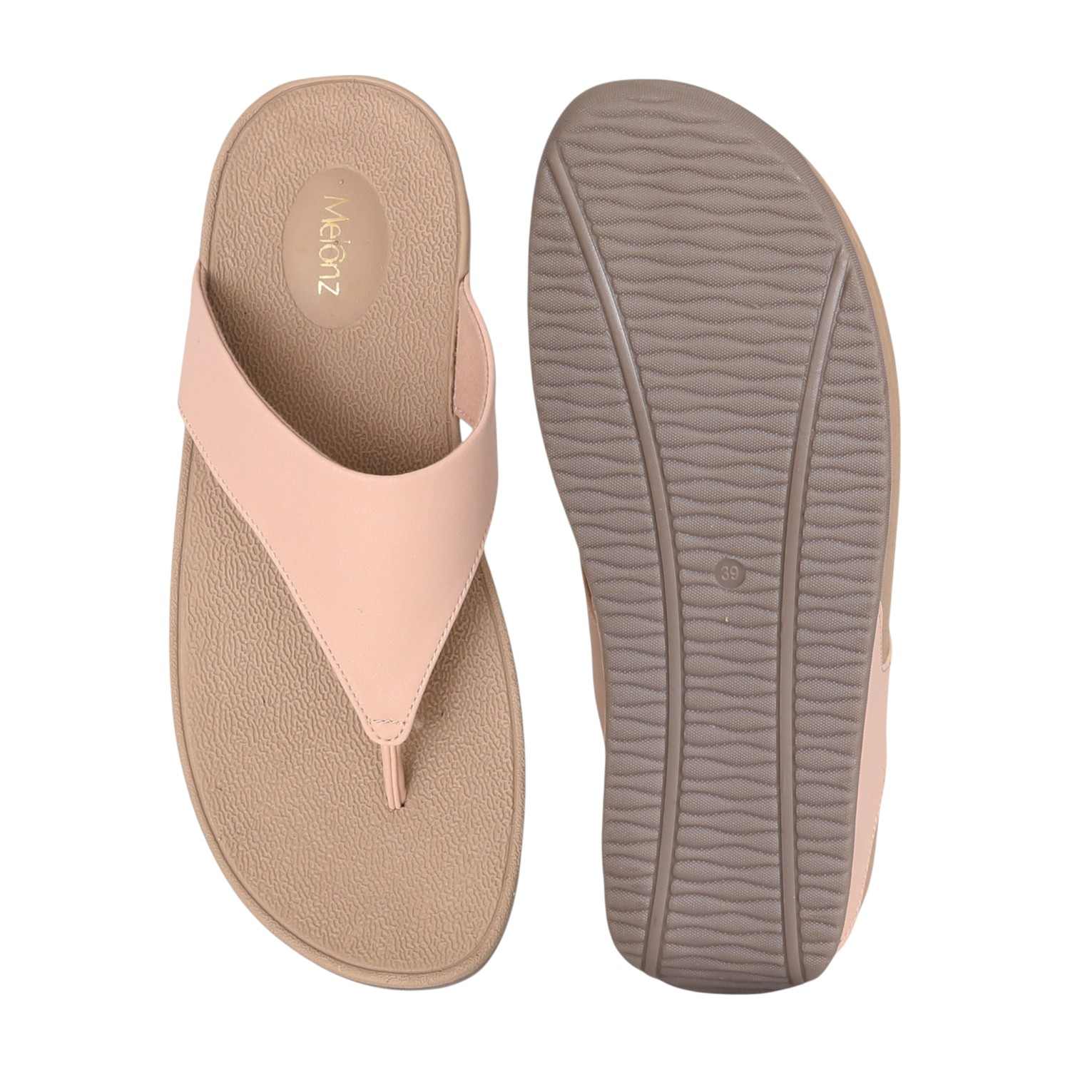 Women Peach Comfort Thong Slip-ons