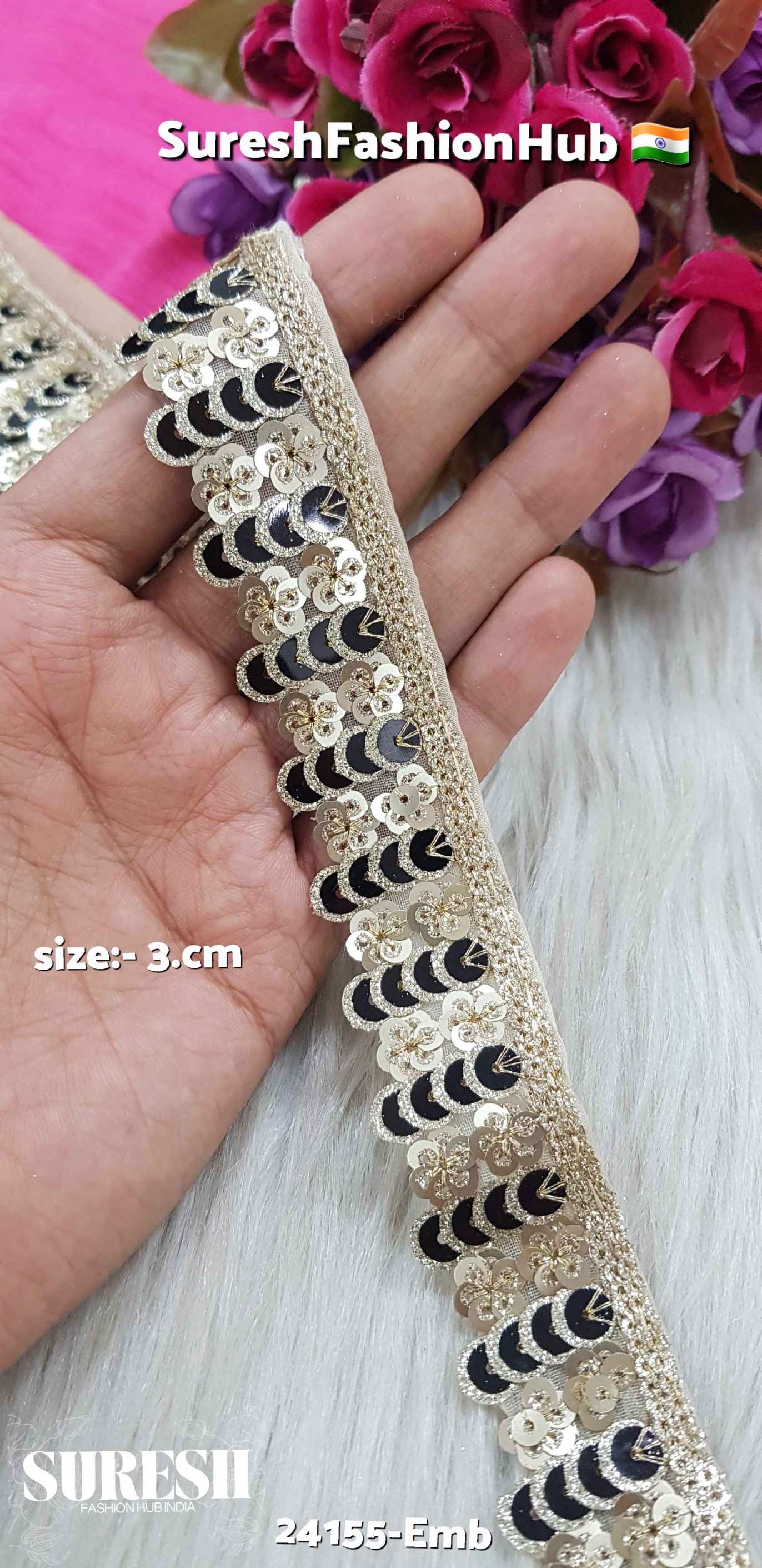 Black Radiance Multi-Sequence Floral Organza Lace
