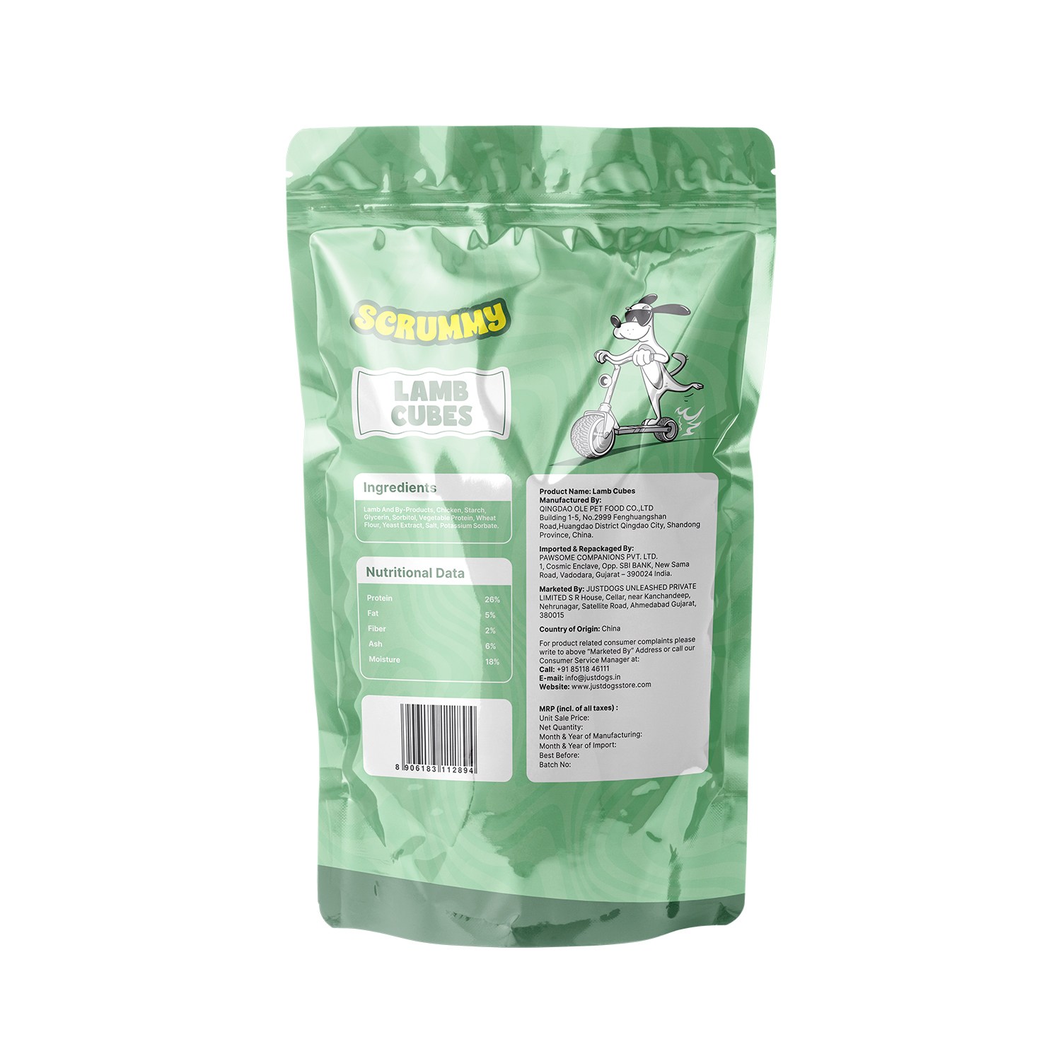 Scrummy Lamb Cubes Dog Treats 70g