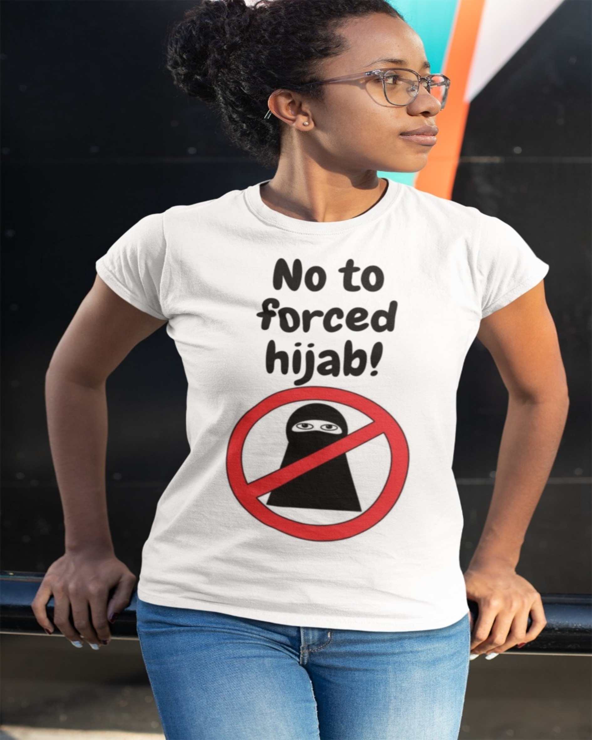 Inands | "No To Forced Hijab" T-Shirt undefined