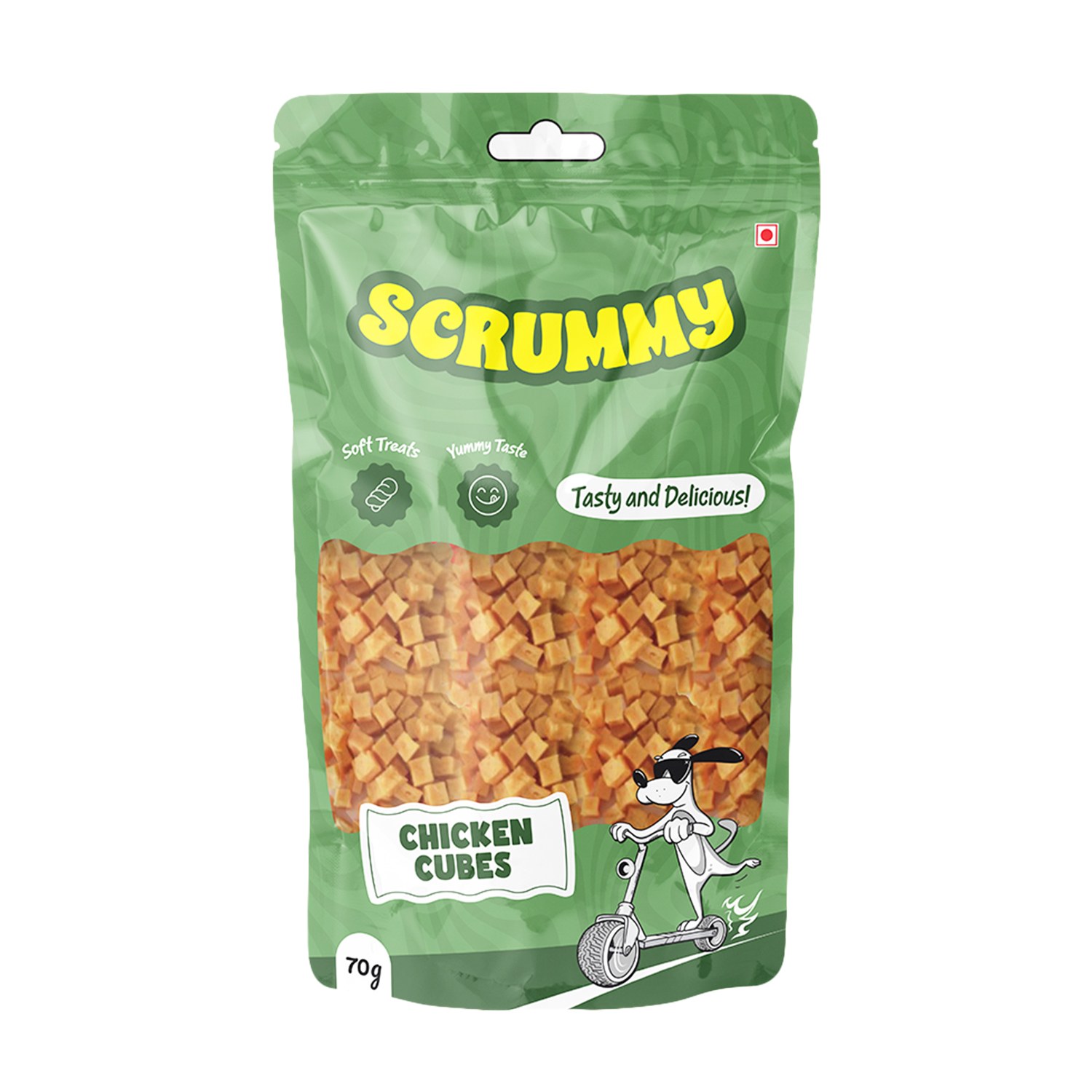 Scrummy Chicken Cubes Dog Treats 70g