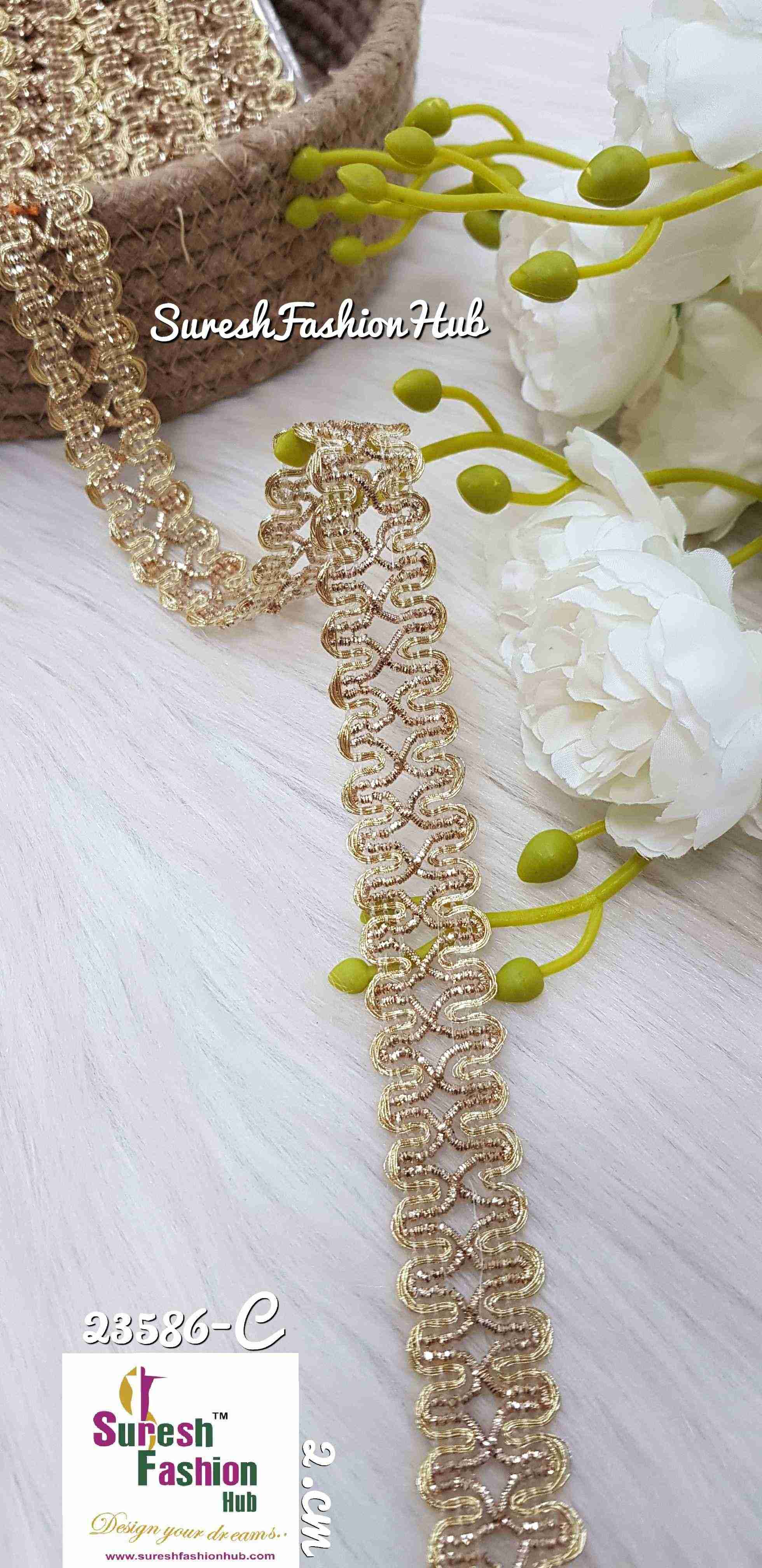 Glimmering  Gold Zari Borders