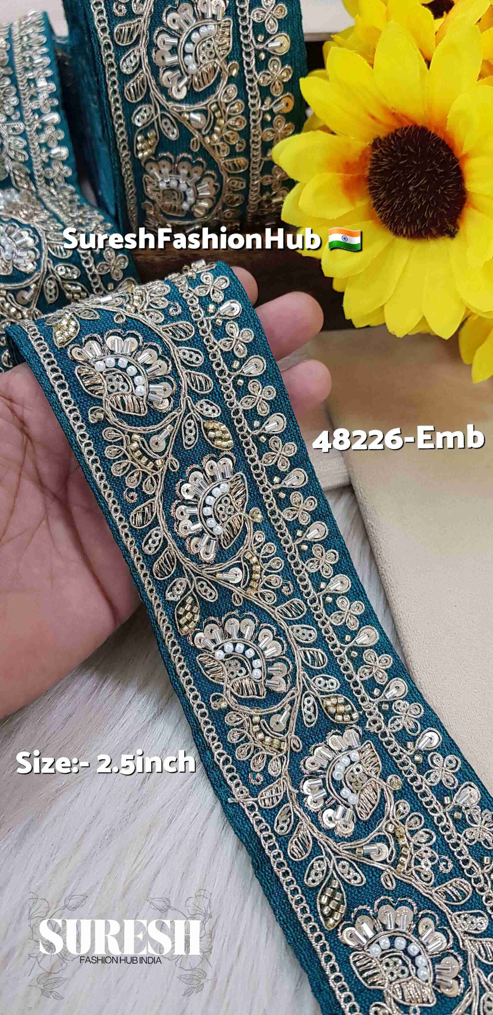 Floral Embroidered Border