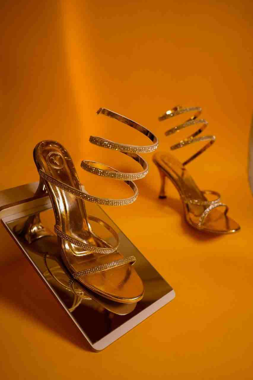 Gold Spring Heel Sandal