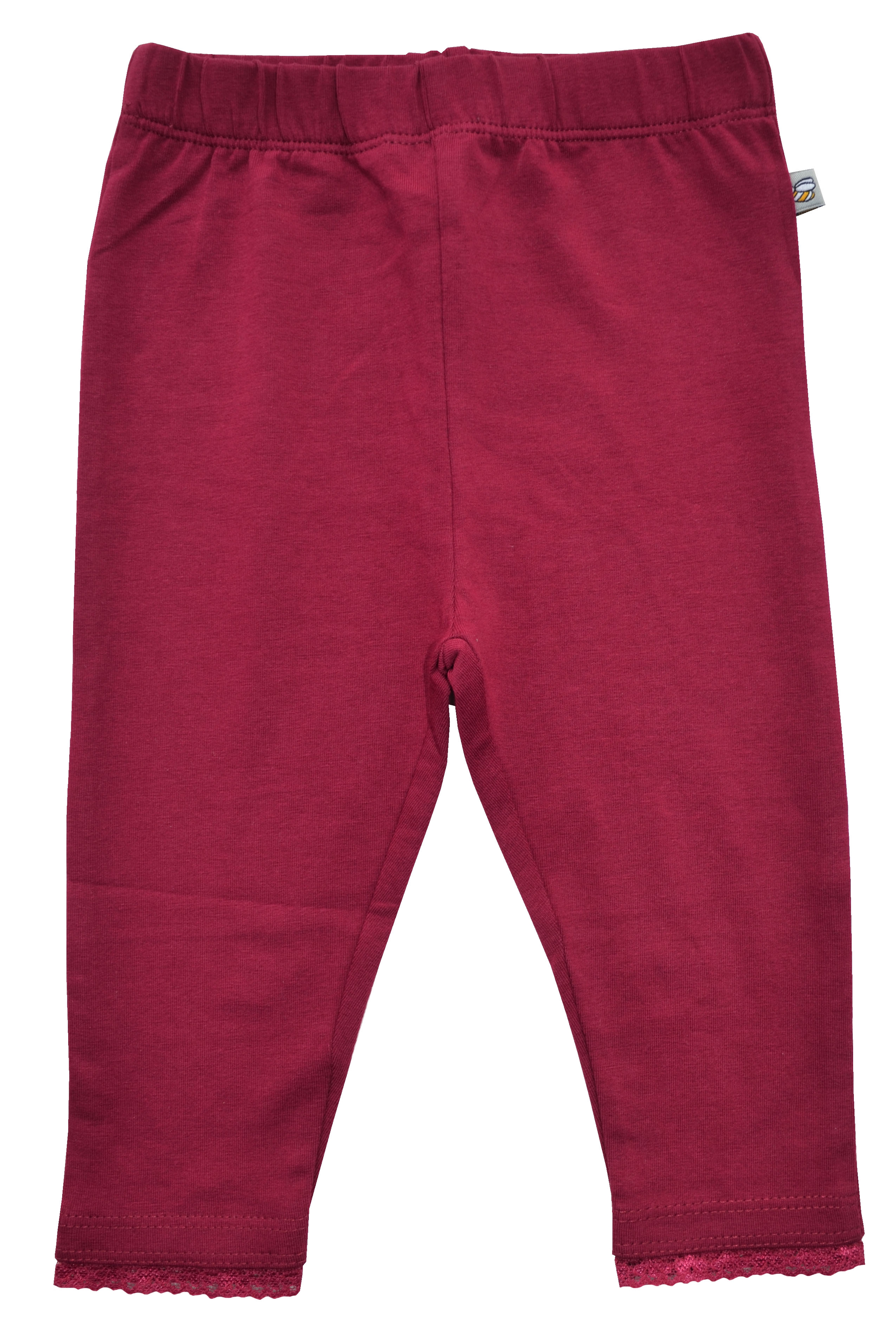 Babeez | Girls Maroon Solid Leggings (95% Cotton 5%Elasthan Jersey) undefined