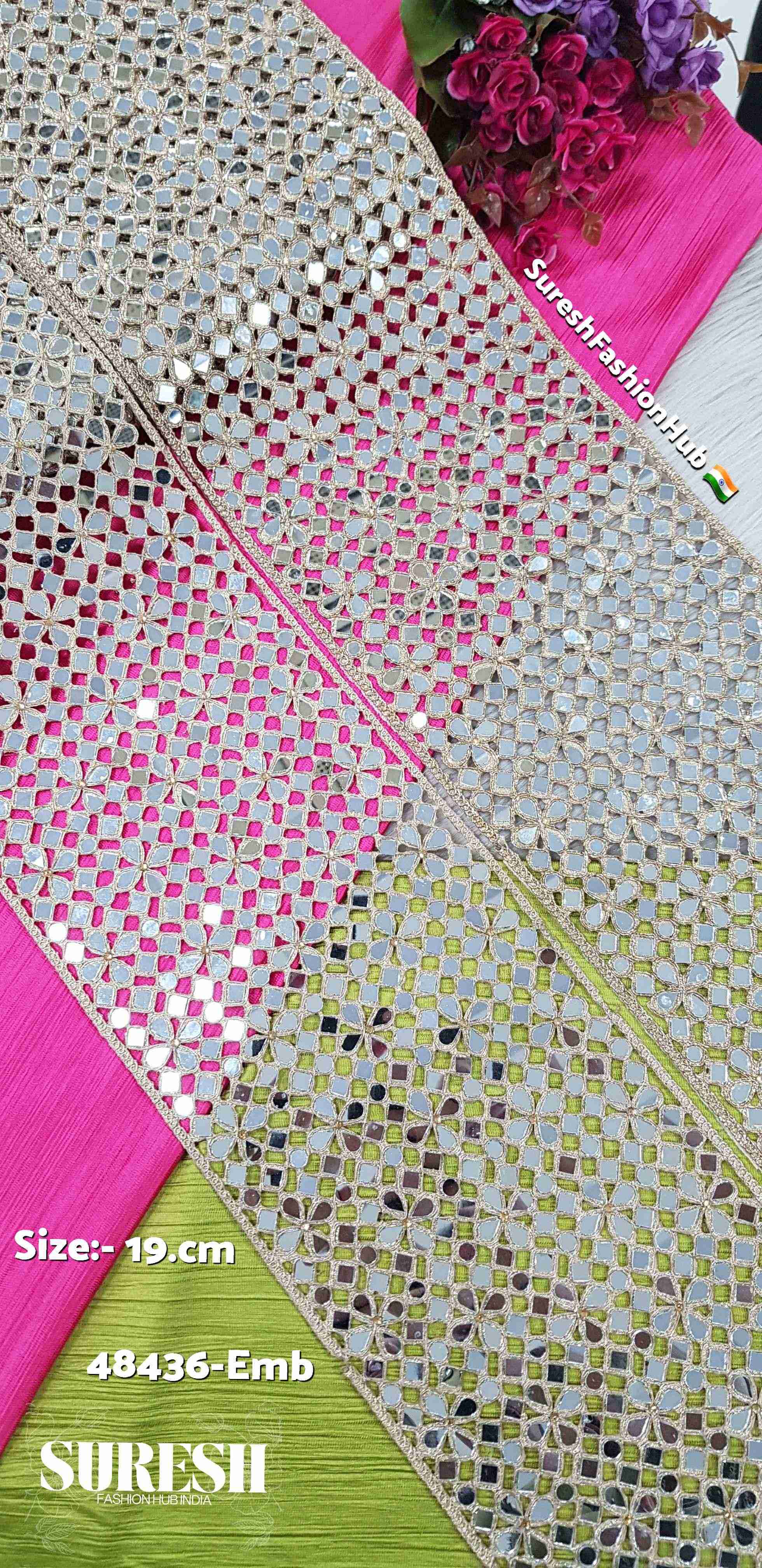 Rosé Bloom Cutwork Mirror Lace – 48434-EMB