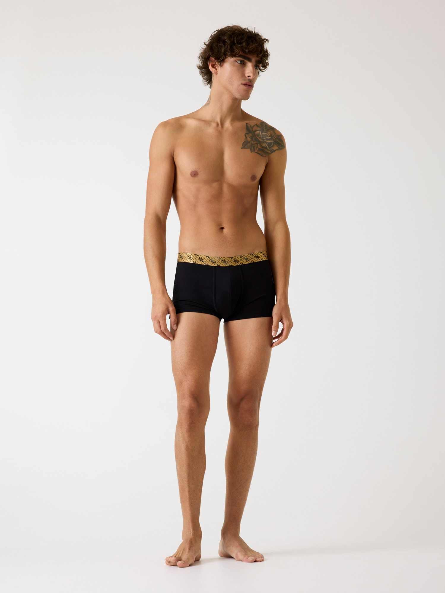 Guess Black Cotton Solid MEN Trunks