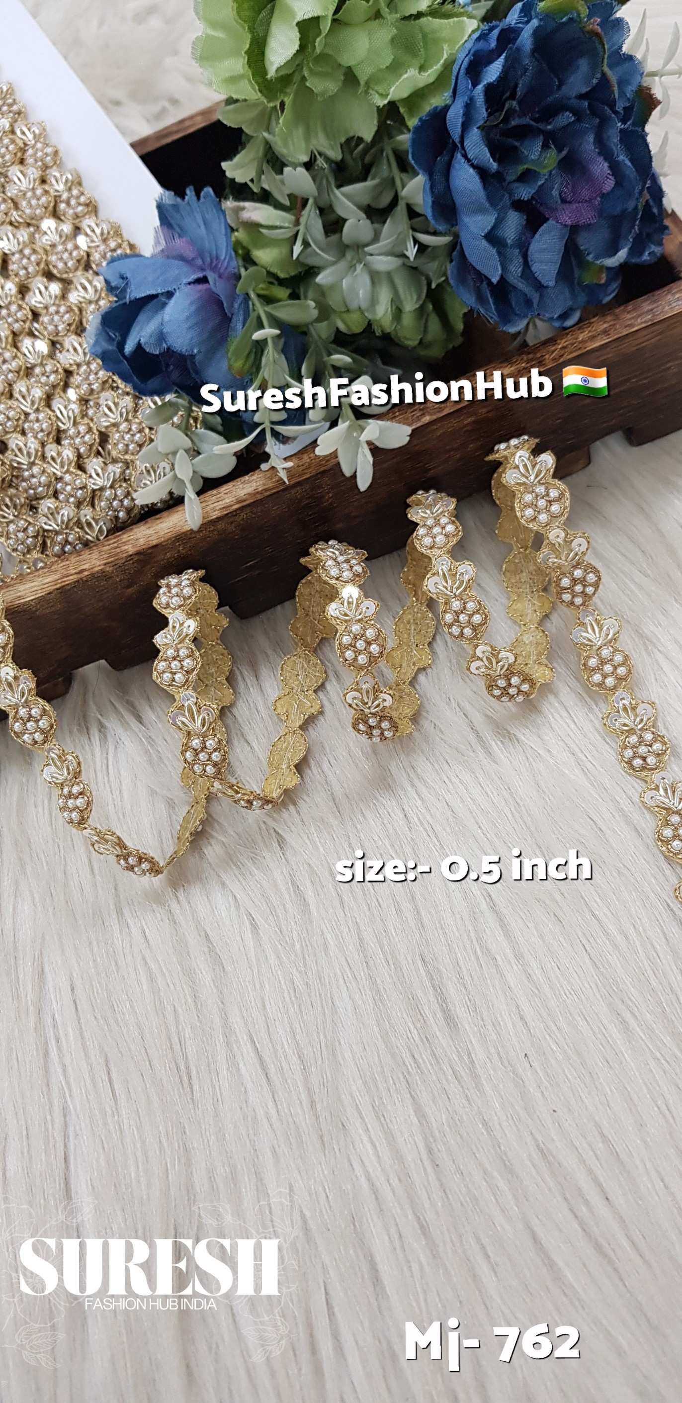 Pearl Bloom Zardosi Lace