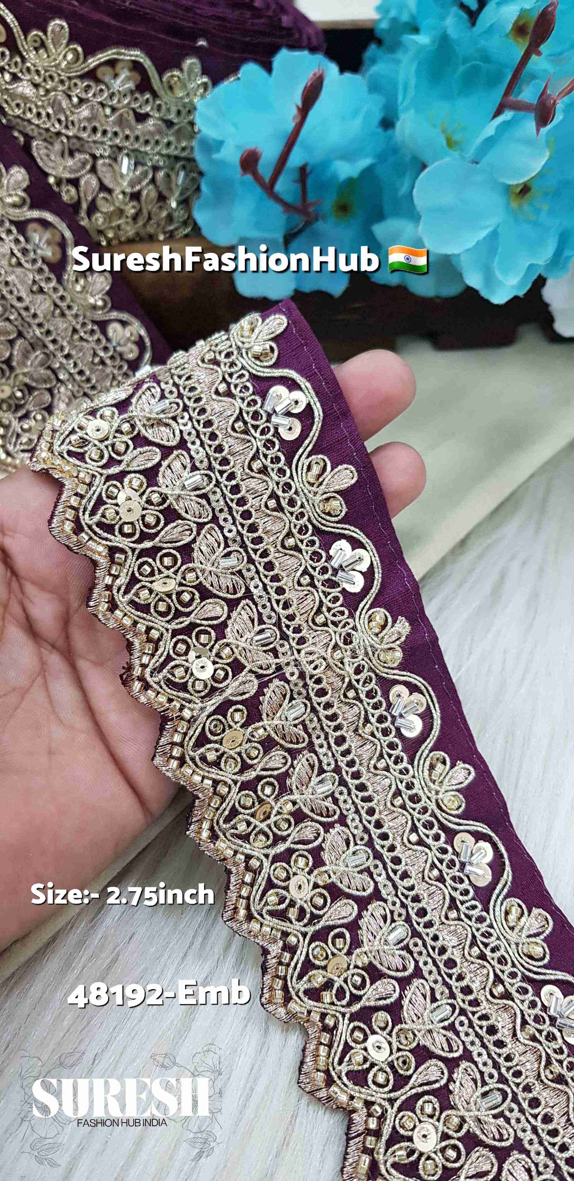  Wine Royale Floral Border