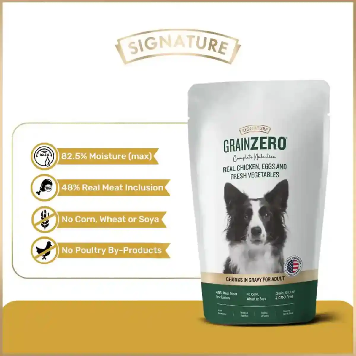 Grain Zero Adult Chicken Chunks Gravy Wet Dog Food, 70g