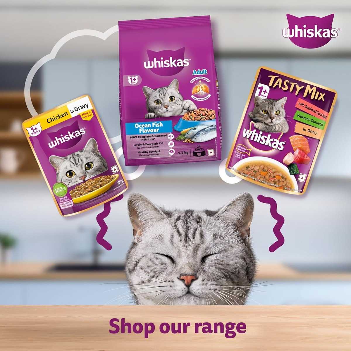 Whiskas Tune & White Fish in Jelly Wet Cat (1+ year) Food, 80g