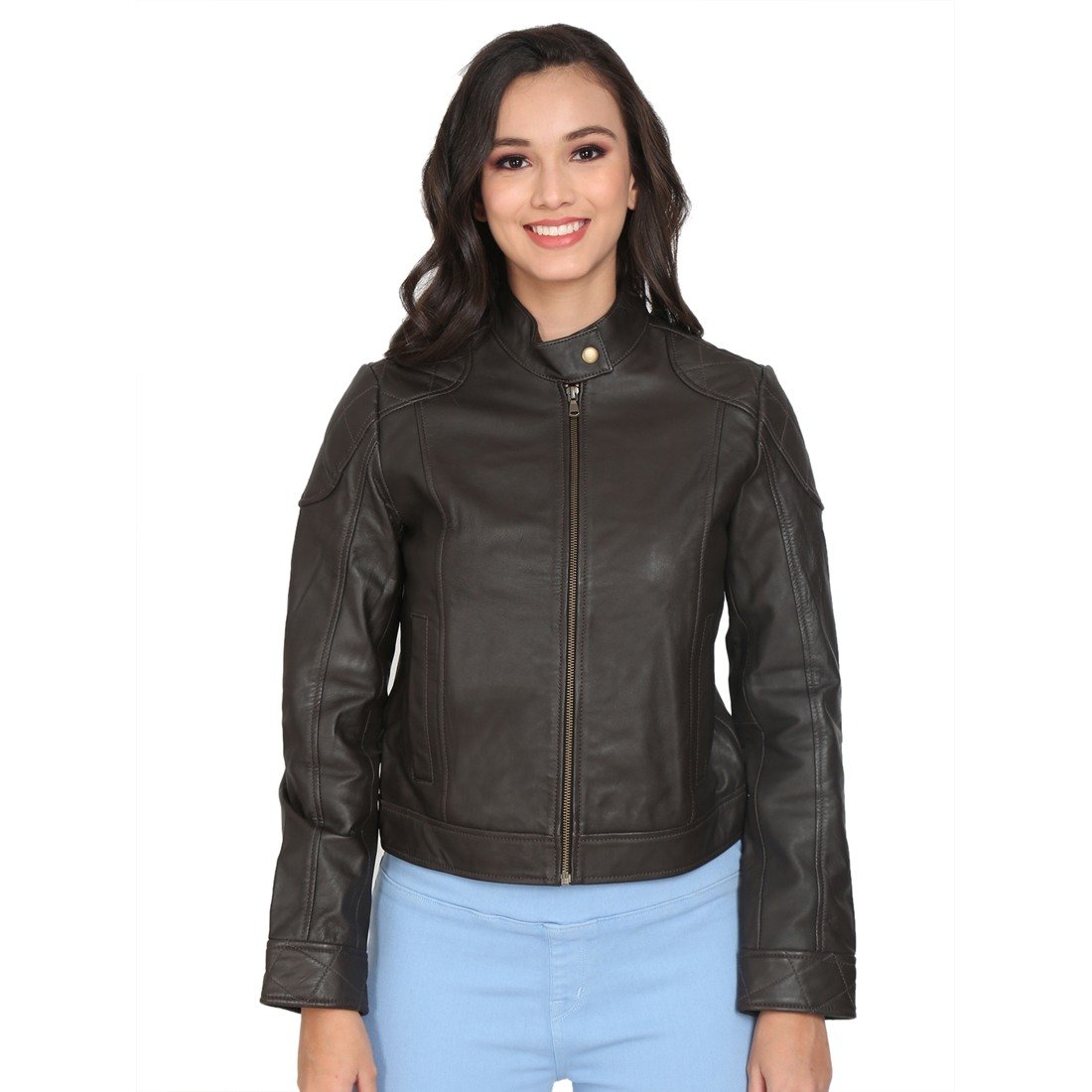 Justanned leather jacket sale
