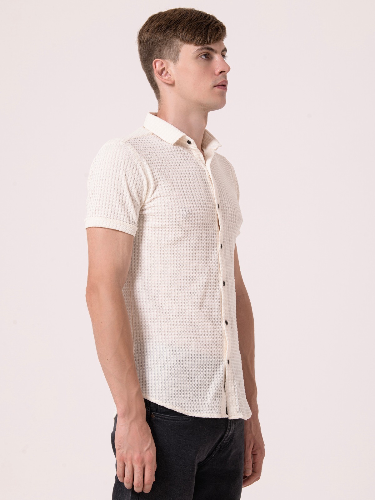 Albion Mens Beige Casual Shirt