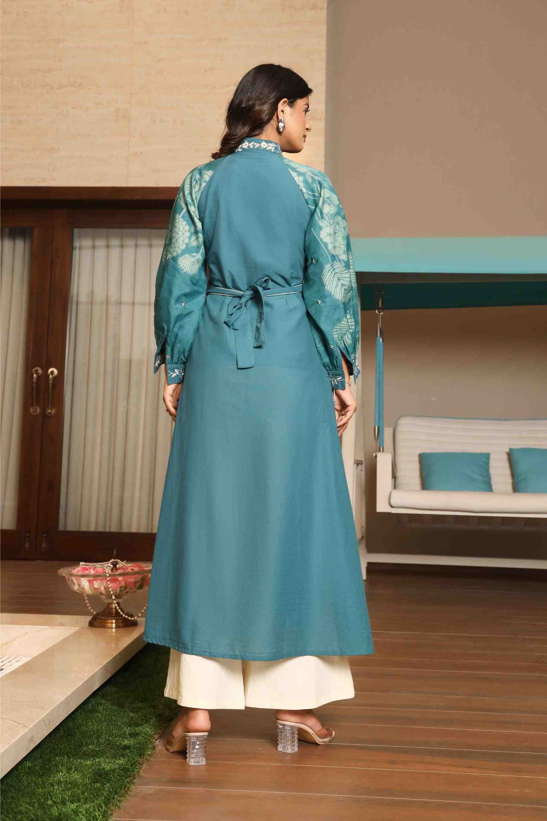 WOMEN'S LONG EBROIDERED PRNITED DRESS
