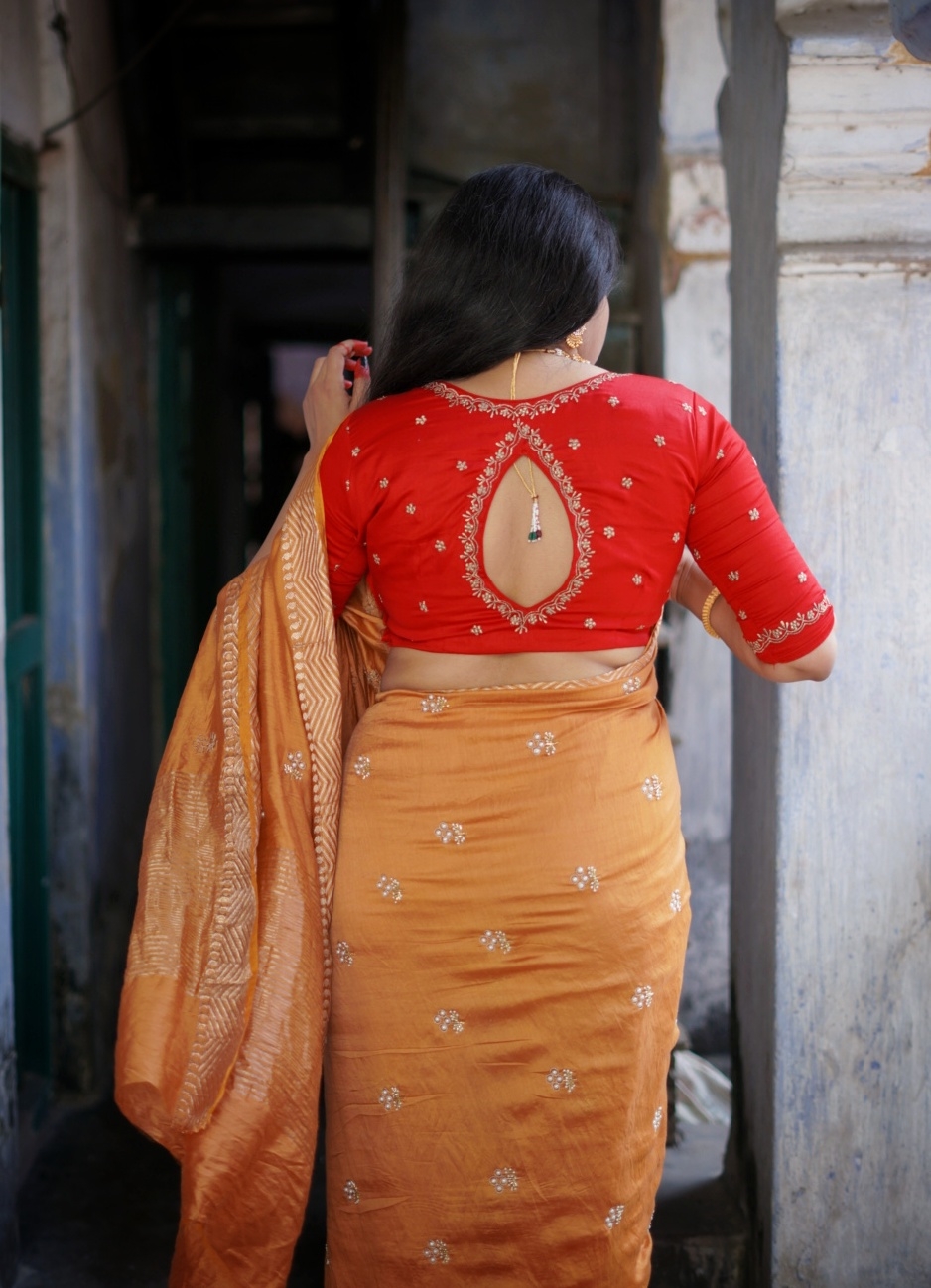 Dori Calcutta | Red Labanya blouse|2