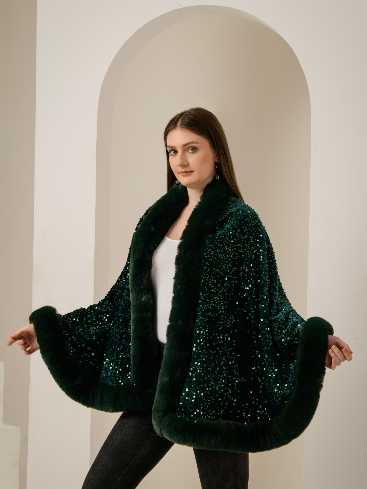 ALBION SMART GREEN LADIES WINTER CAPE