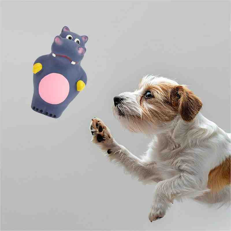 Barkbutler Fofos Latex Hippo Squeaky Toy for Dogs