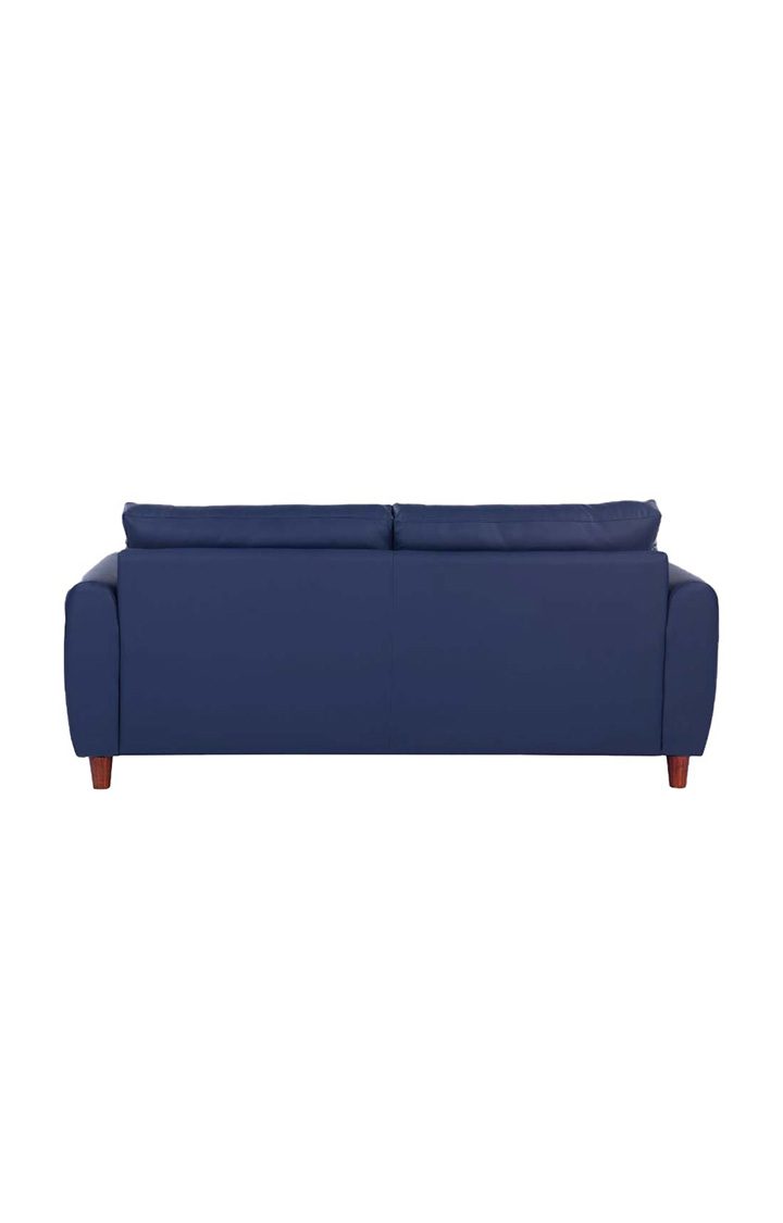 neudot Scott Sofa for Living Room |3 Persons Sofa|Premium Leatherette with Cushioned Armrest | Solid Wood Frame|3 Seater in Cobalt Blue Color