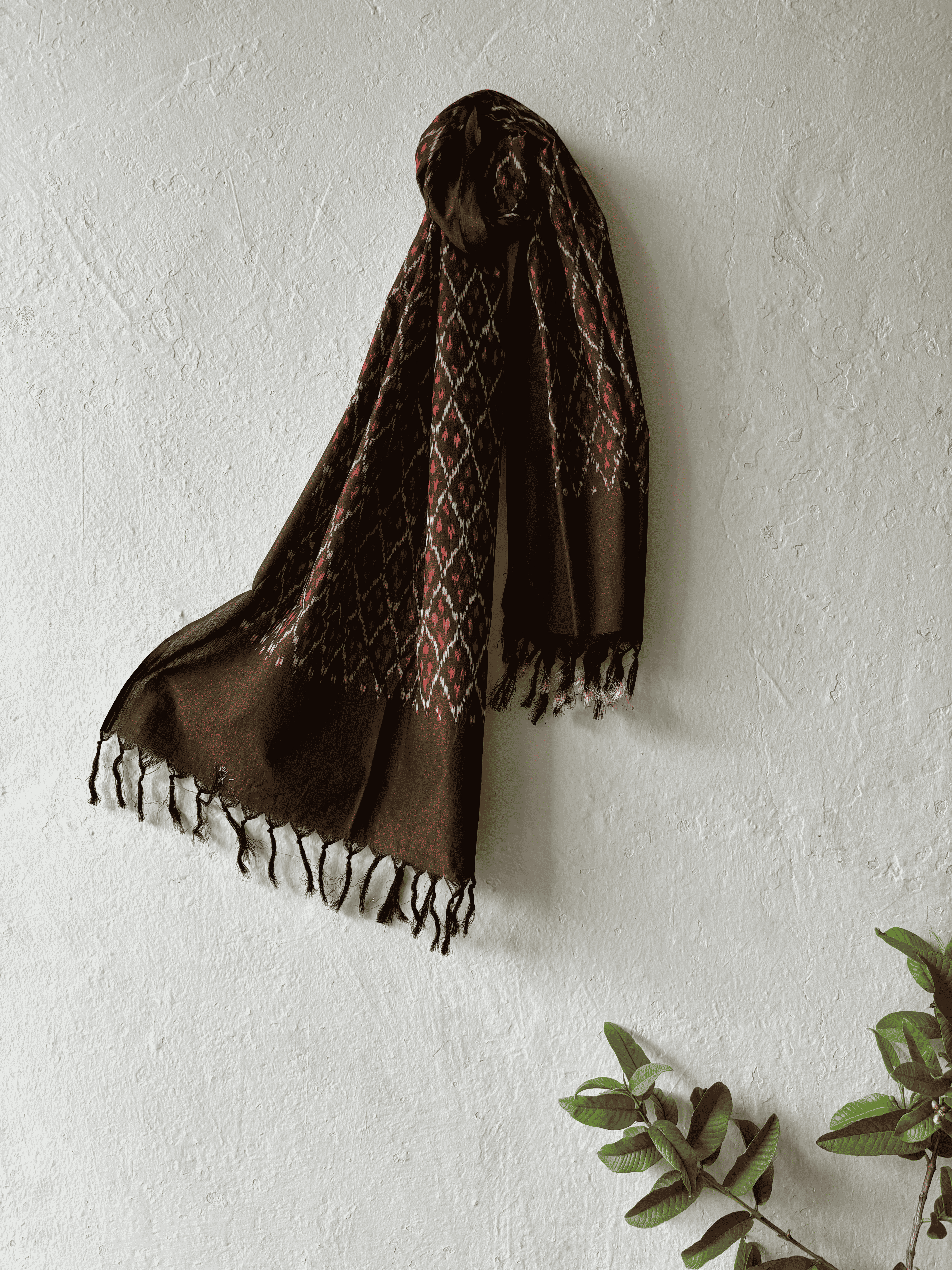 Cotton Diamond Motif Ikat Stole