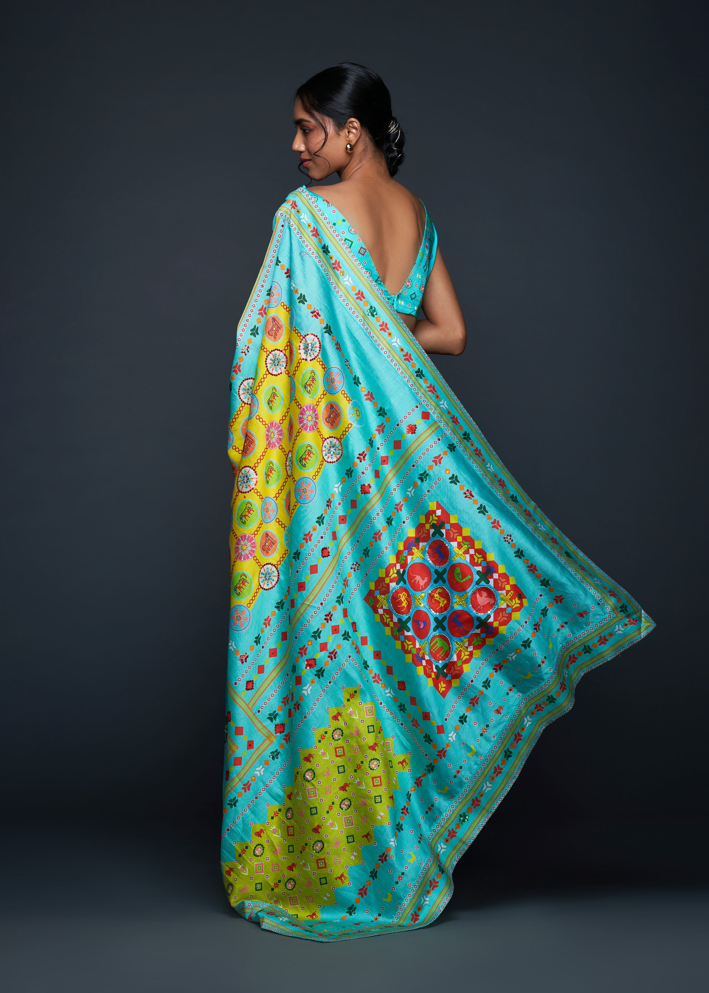 Turquoise Saree