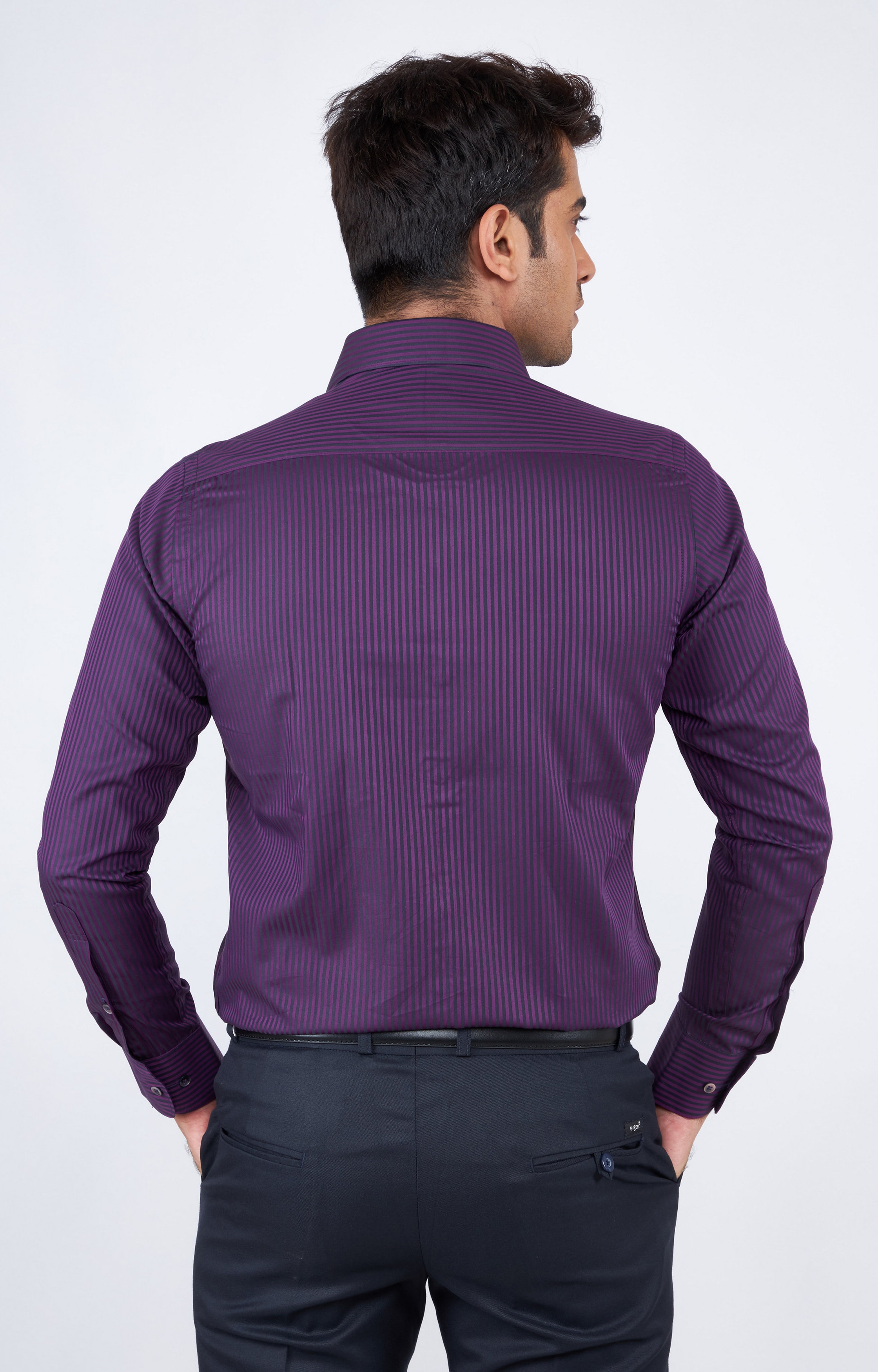 e-gen | Purple Striped Formal Shirt 2