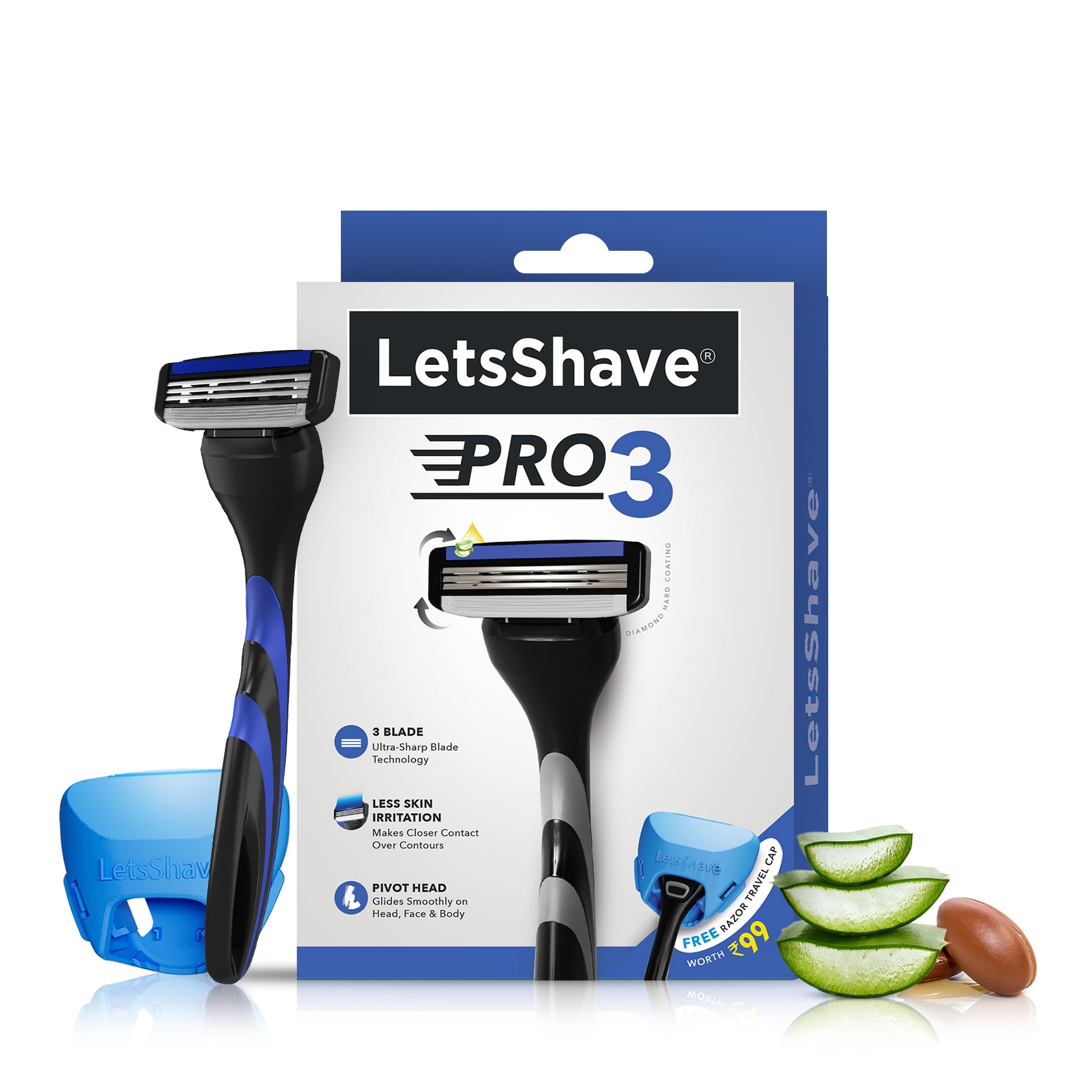 LetsShave | LetsShave Pro 3 Shaving Razor for Men - Pro 3 Blade + Razor Handle 0