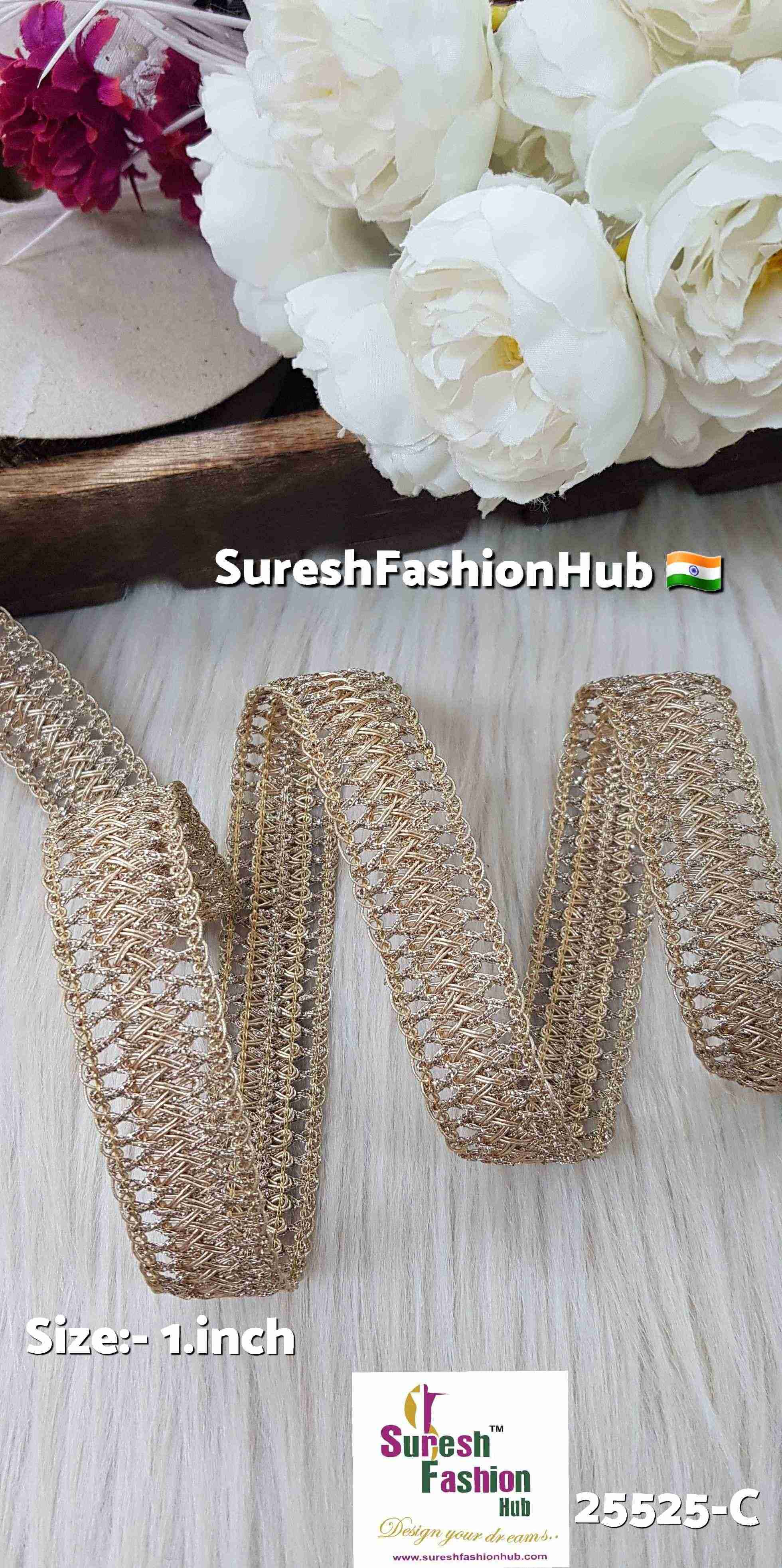 Glitter Pearl Cutwork Jhalar Lace