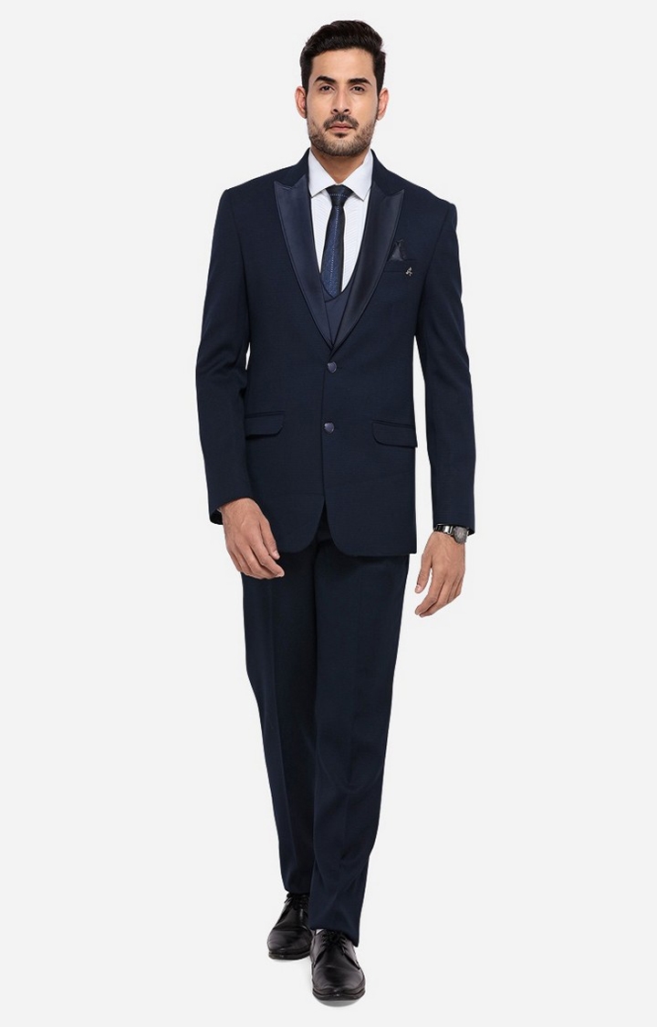 JadeBlue | Men's Blue Rayon Solid Suits 0