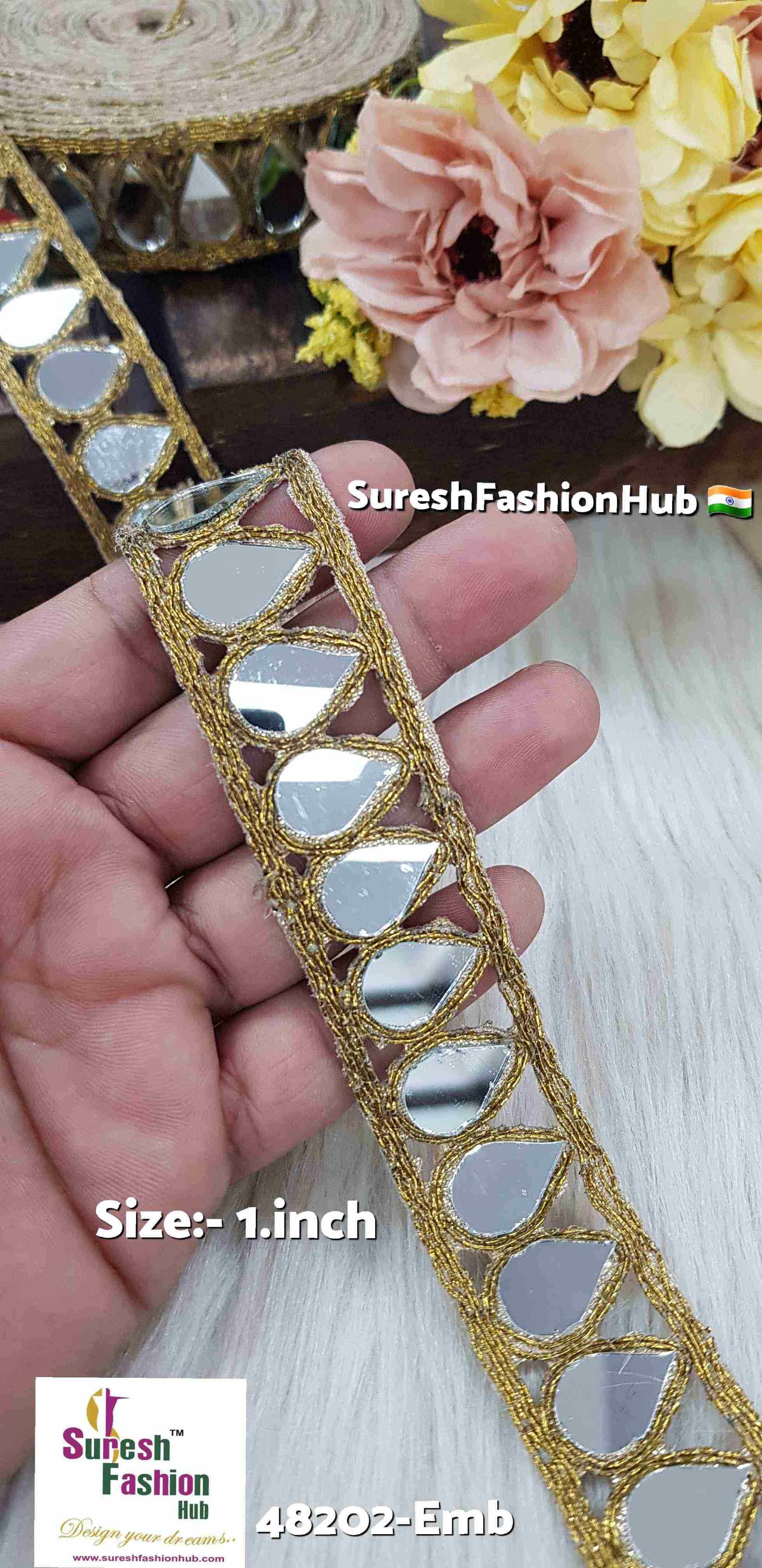 Matt Drop Mirror Cutwork Lace