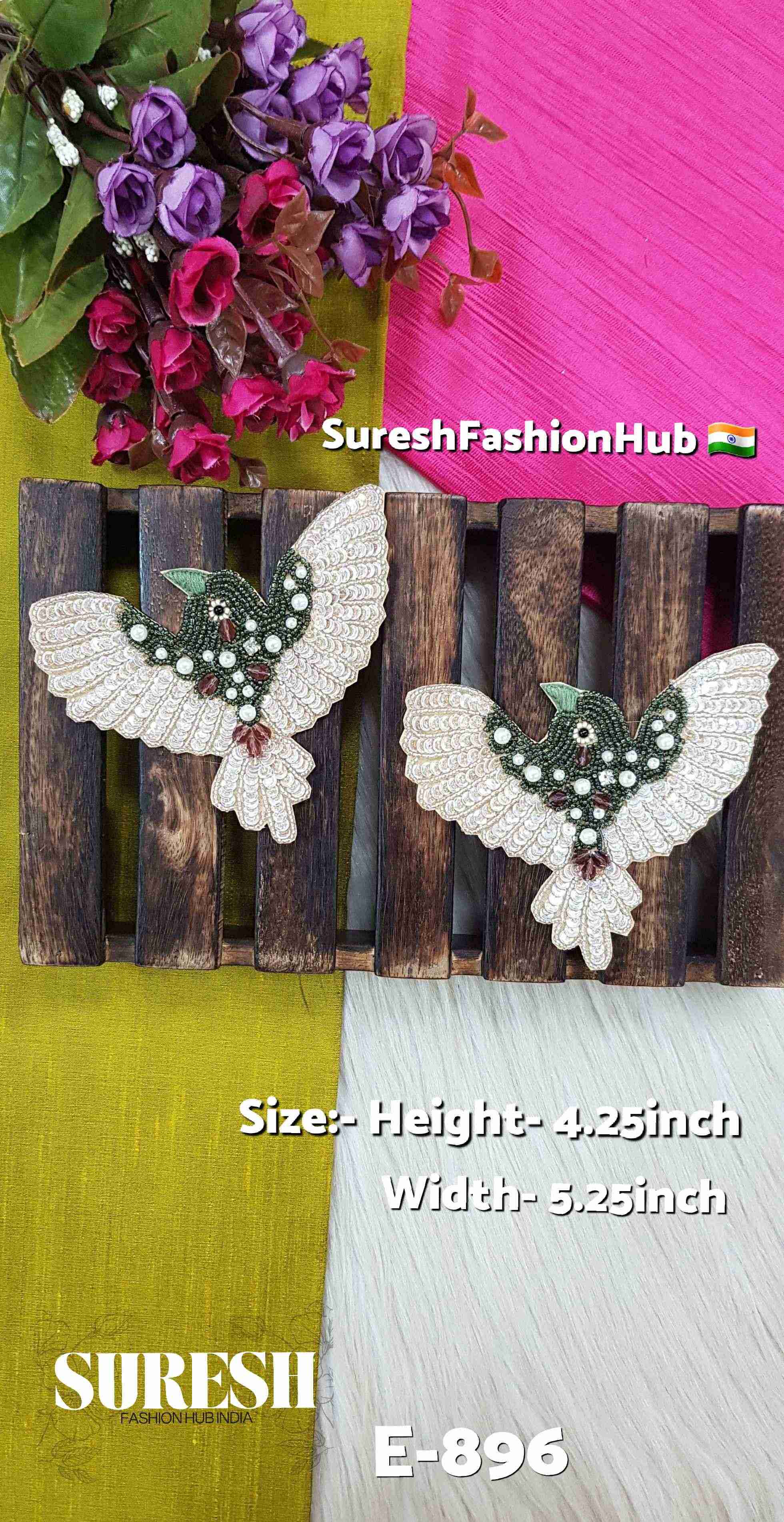Forest Soar Handcrafted Bird Patch – Dark Green E-896(5)