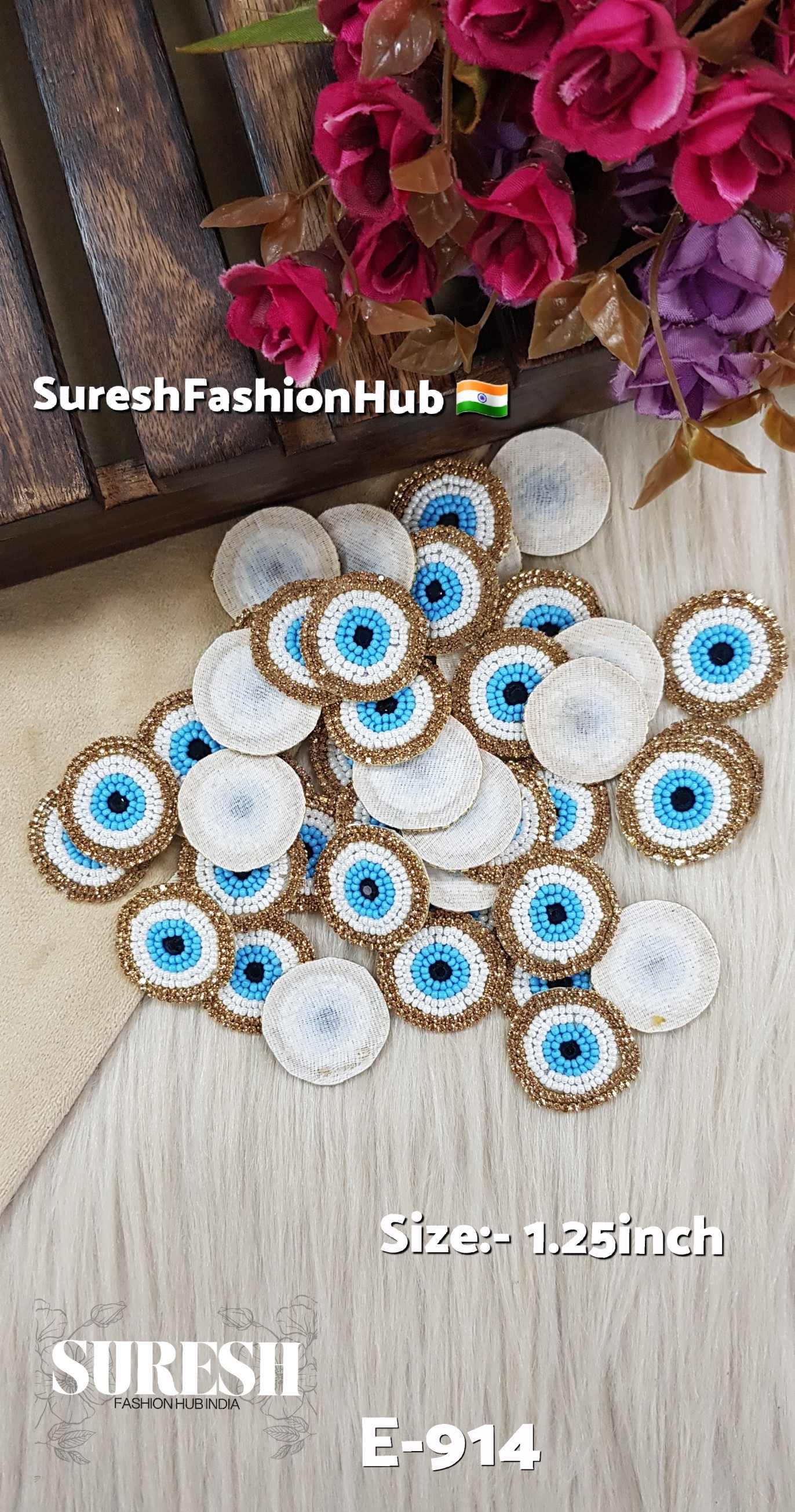 Handmade Beaded Evil Eye Patch – Design No. E-914