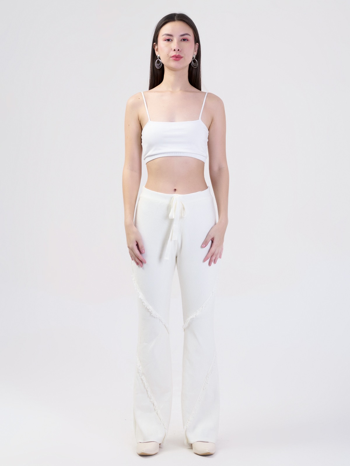 ALBION SMART LADIES CREAM WOOLEN PALAZZO