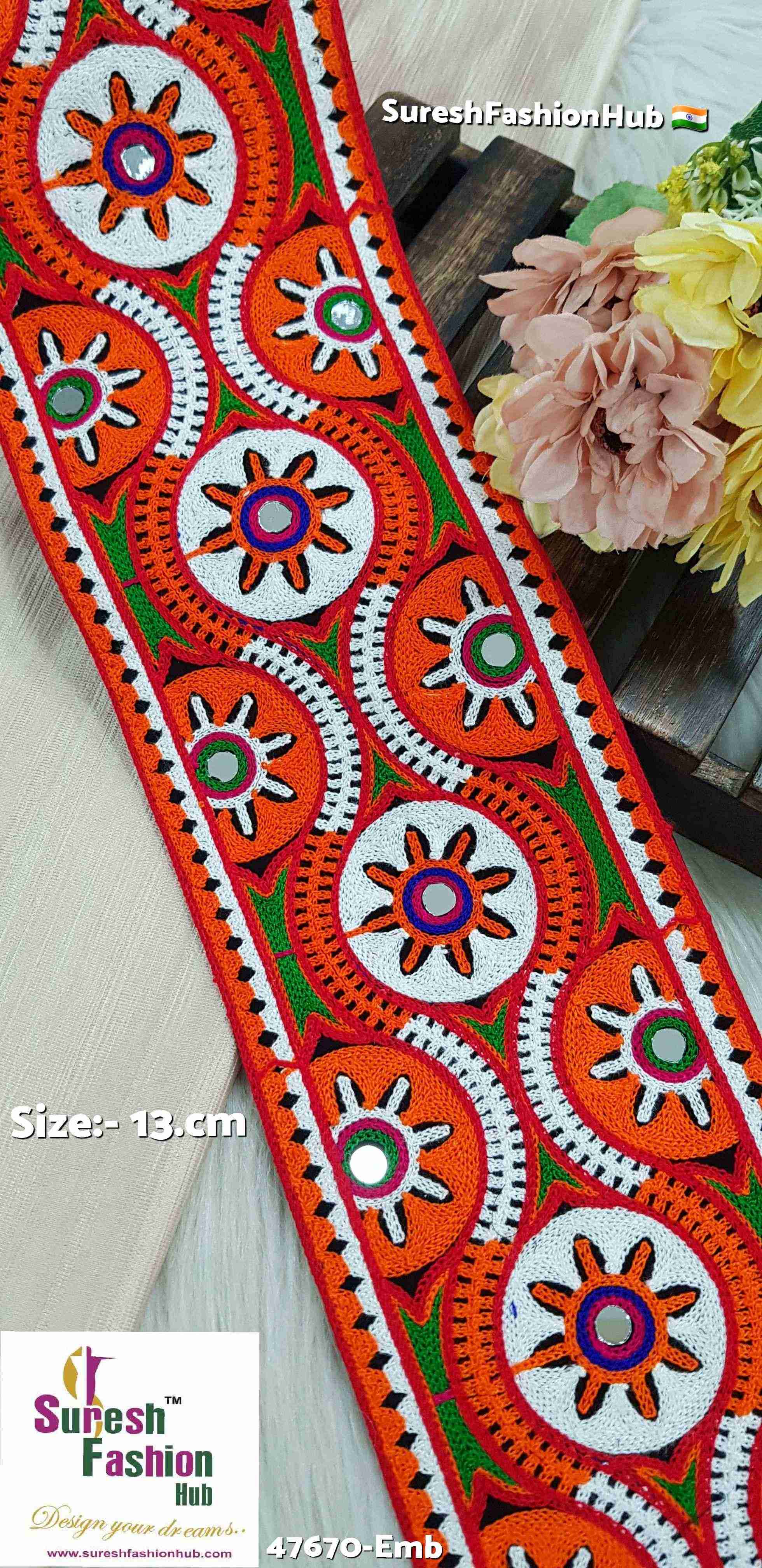 Mirror-Work Navratri Lace