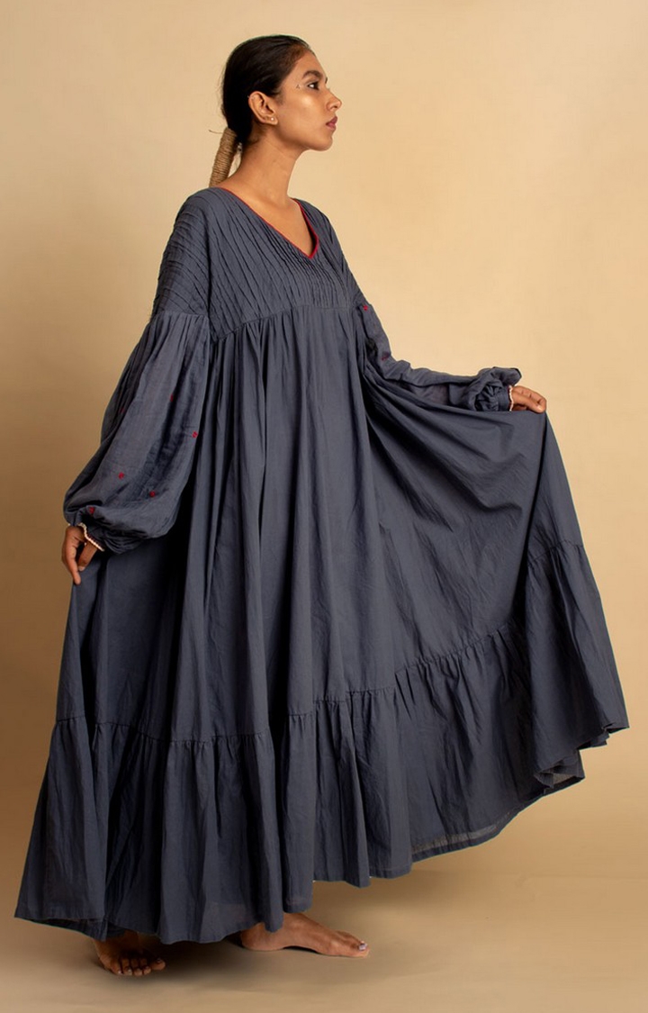 OurDve | Grey Woven Dress 1