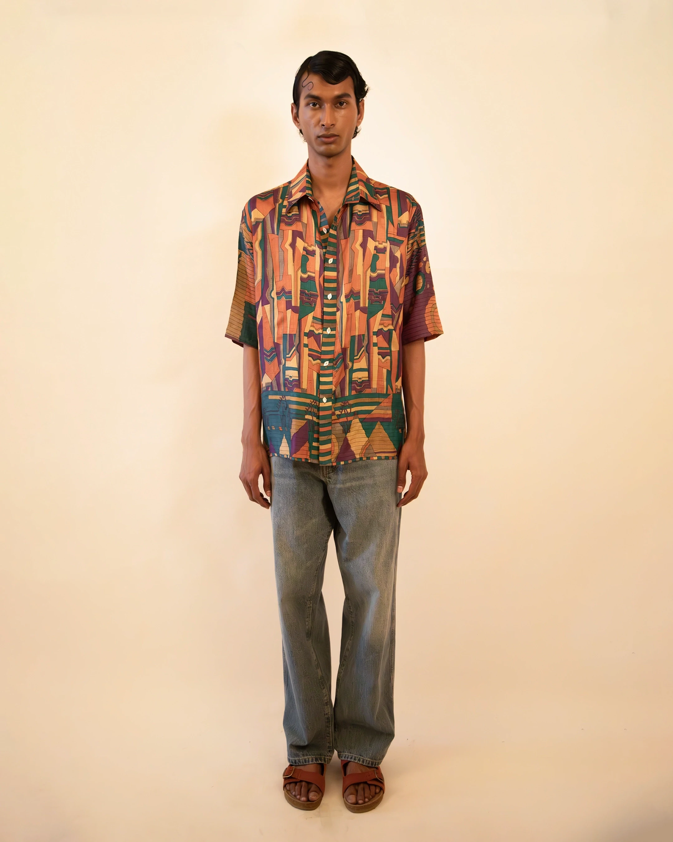 Oversized Multi-Colour Printed Shirt